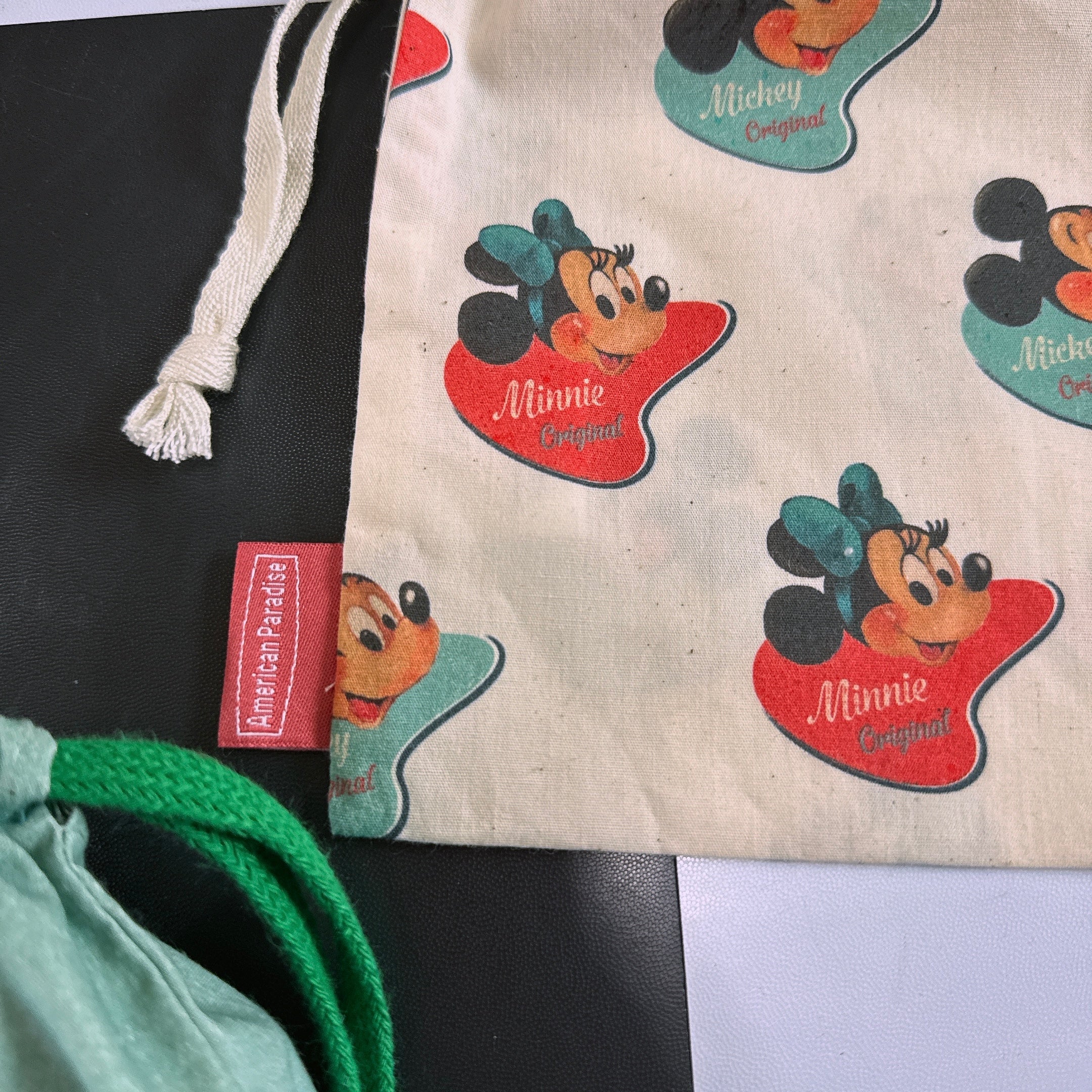 即納 NEWライン American Paradiseディズニーシリーズ コットン巾着