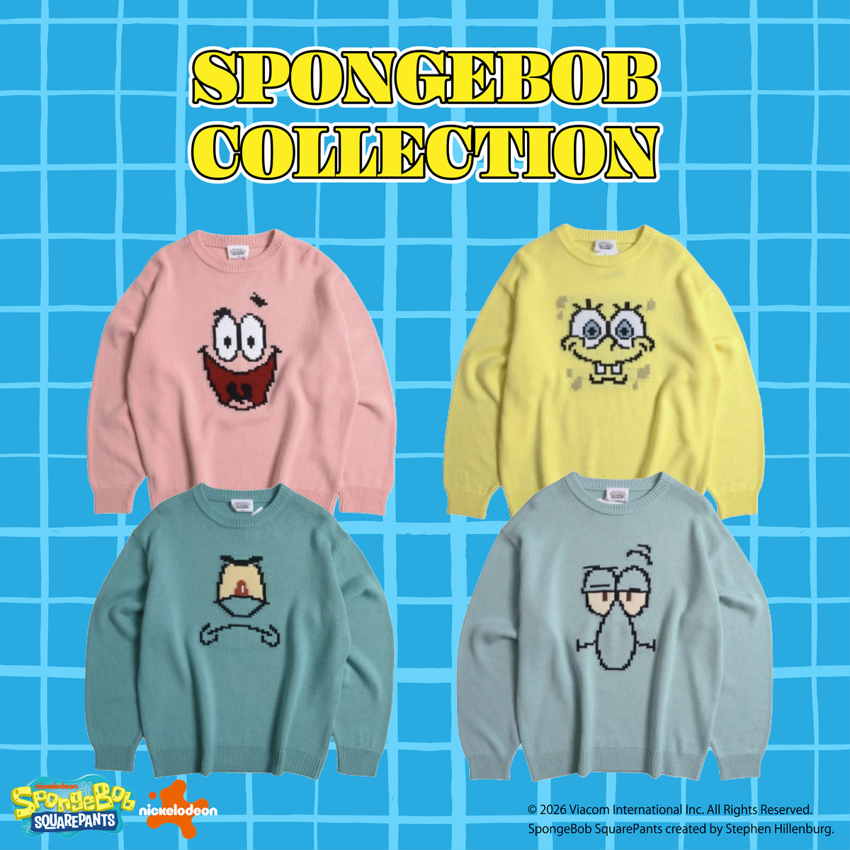 ※上限あり予約※ スポンジ・ボブ キャラクターフェイスニット 10月中の発送予定