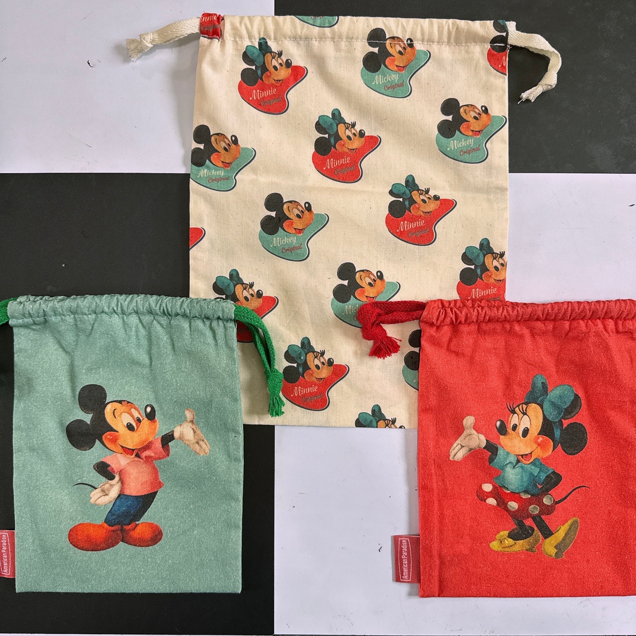 即納 NEWライン American Paradiseディズニーシリーズ コットン巾着