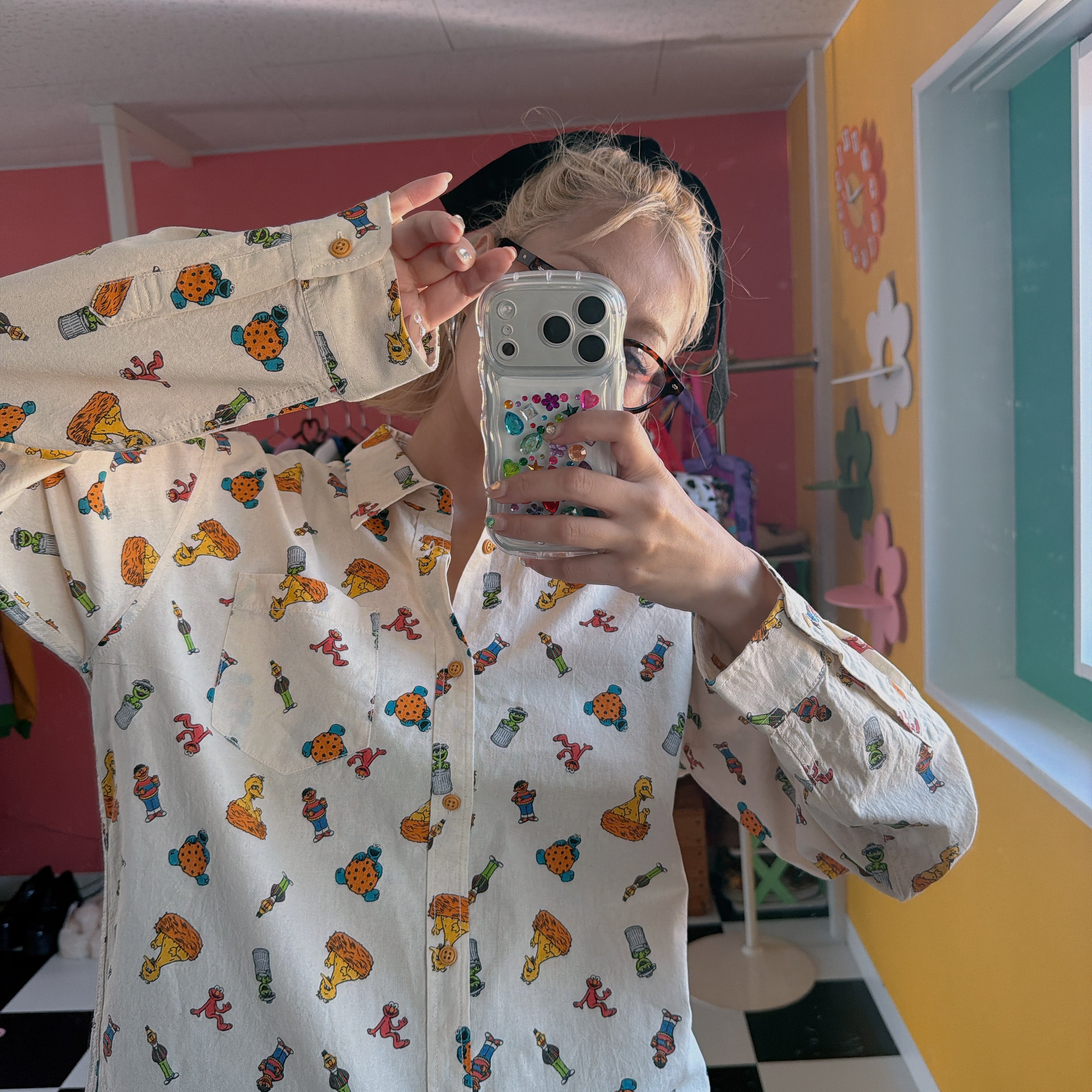 *Pre-order* Sesame Street All-Over Print Shirt (2 Types) - Scheduled to ship in late October
