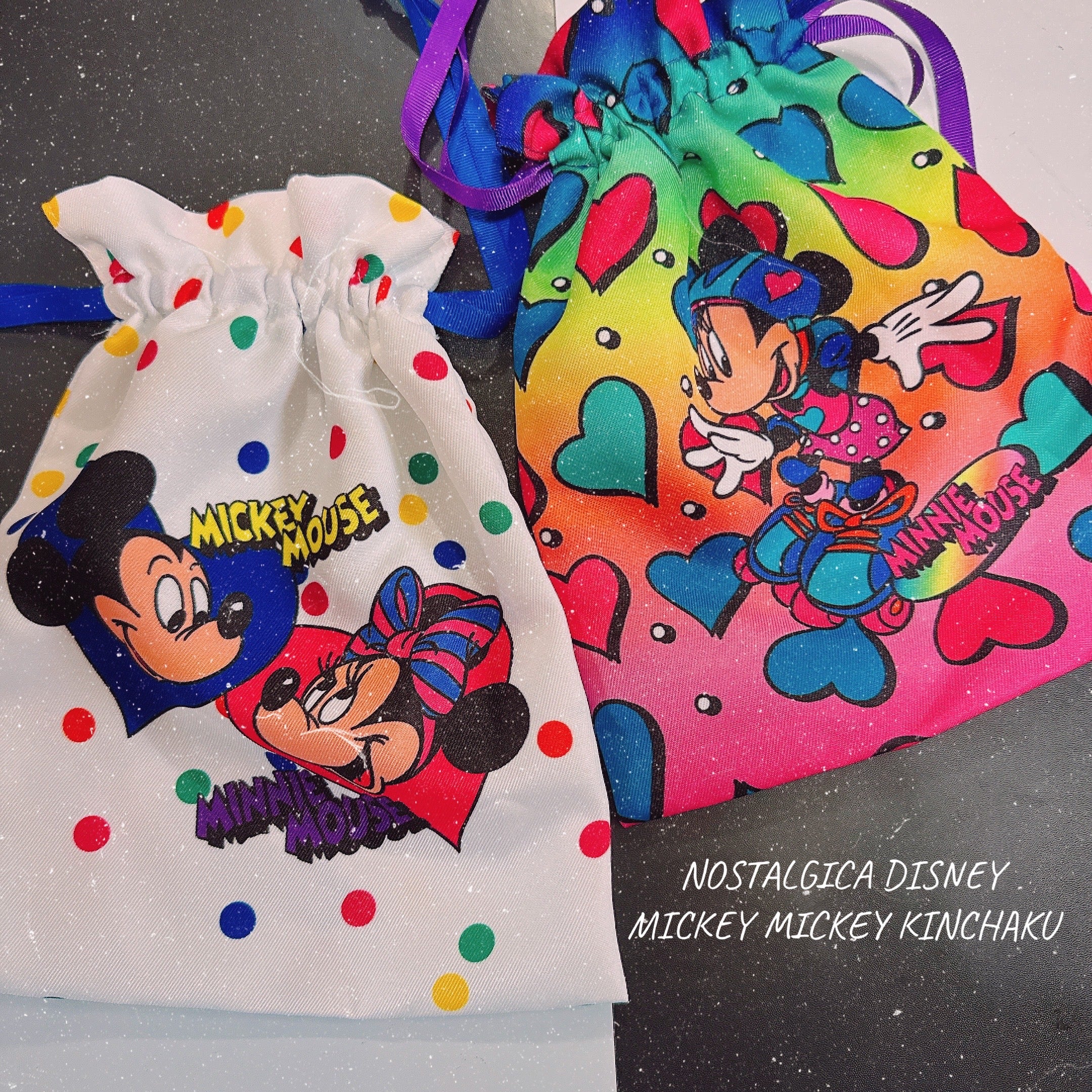 即納 2色 NOSTALGICA DISNEY ミキミニシリーズ 巾着