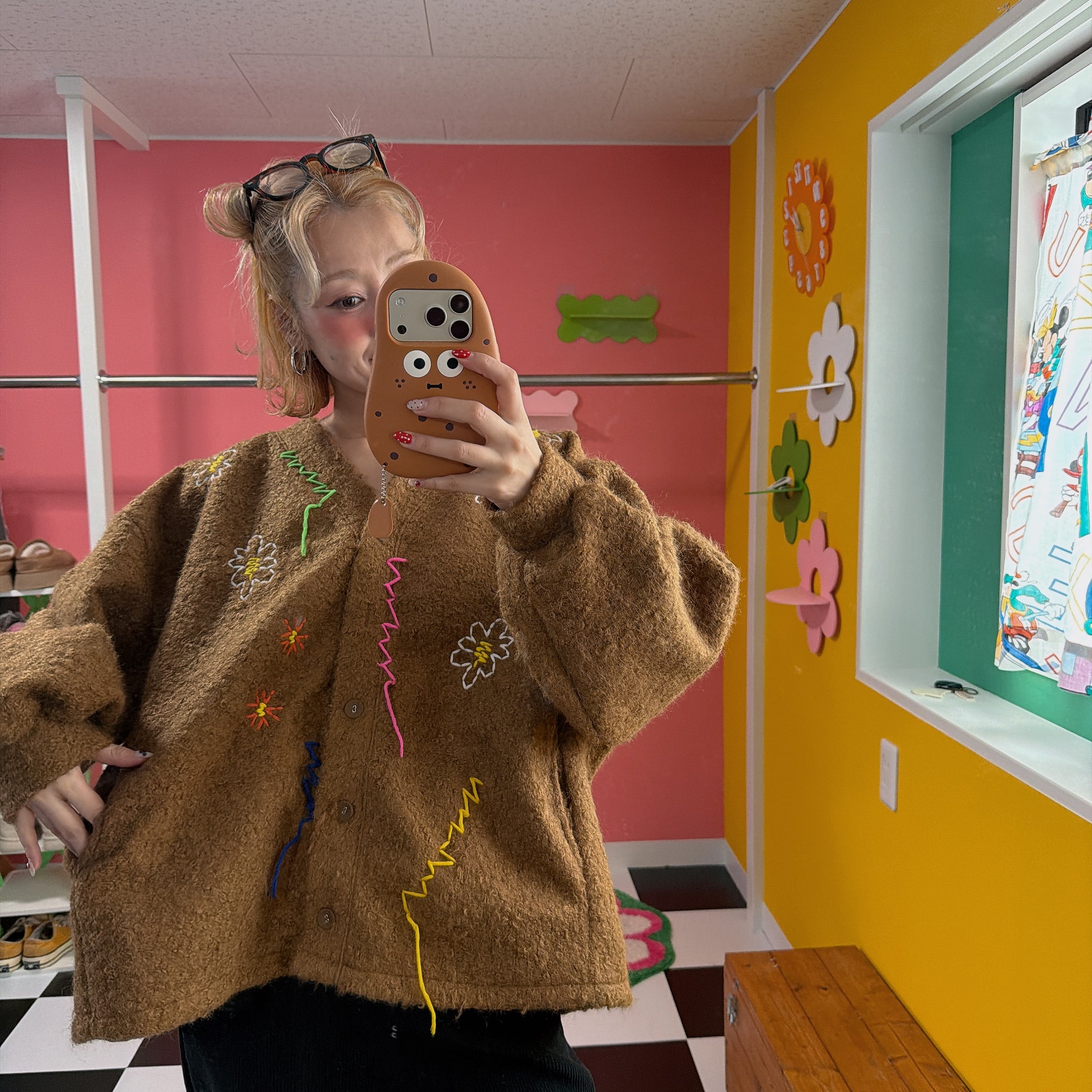 ※上限あり予約※4色 フラワー刺繍カーディガン 2月下旬ごろの出荷予定