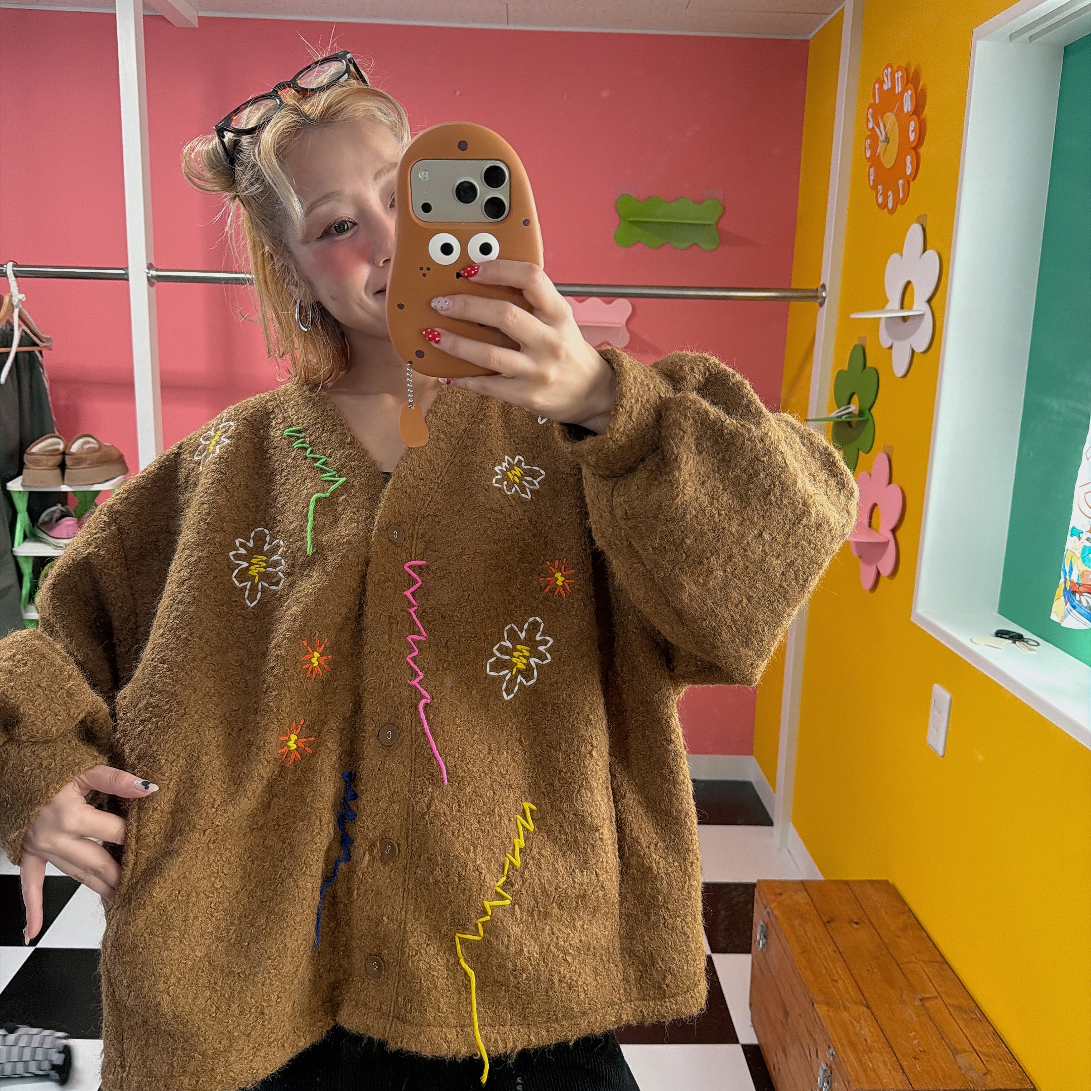 ※上限あり予約※4色 フラワー刺繍カーディガン 2月下旬ごろの出荷予定