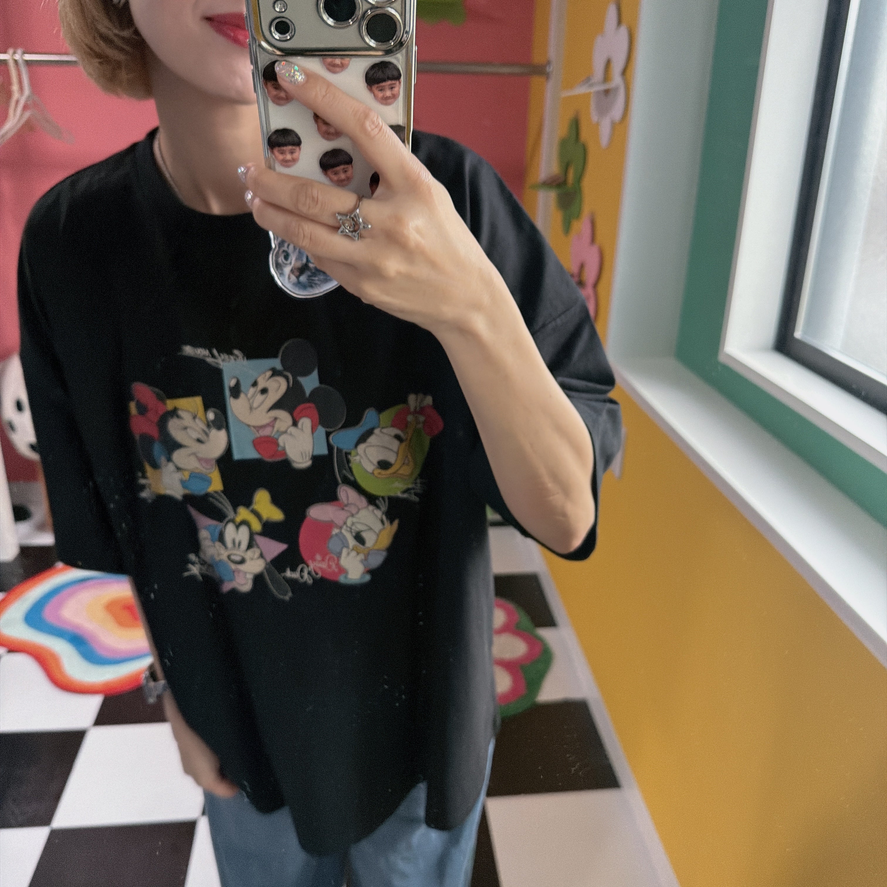 ※予約※2色 LINK@オリジナル ミッキー&フレンズ テレフォンレトロTEE 9月中の出荷予定