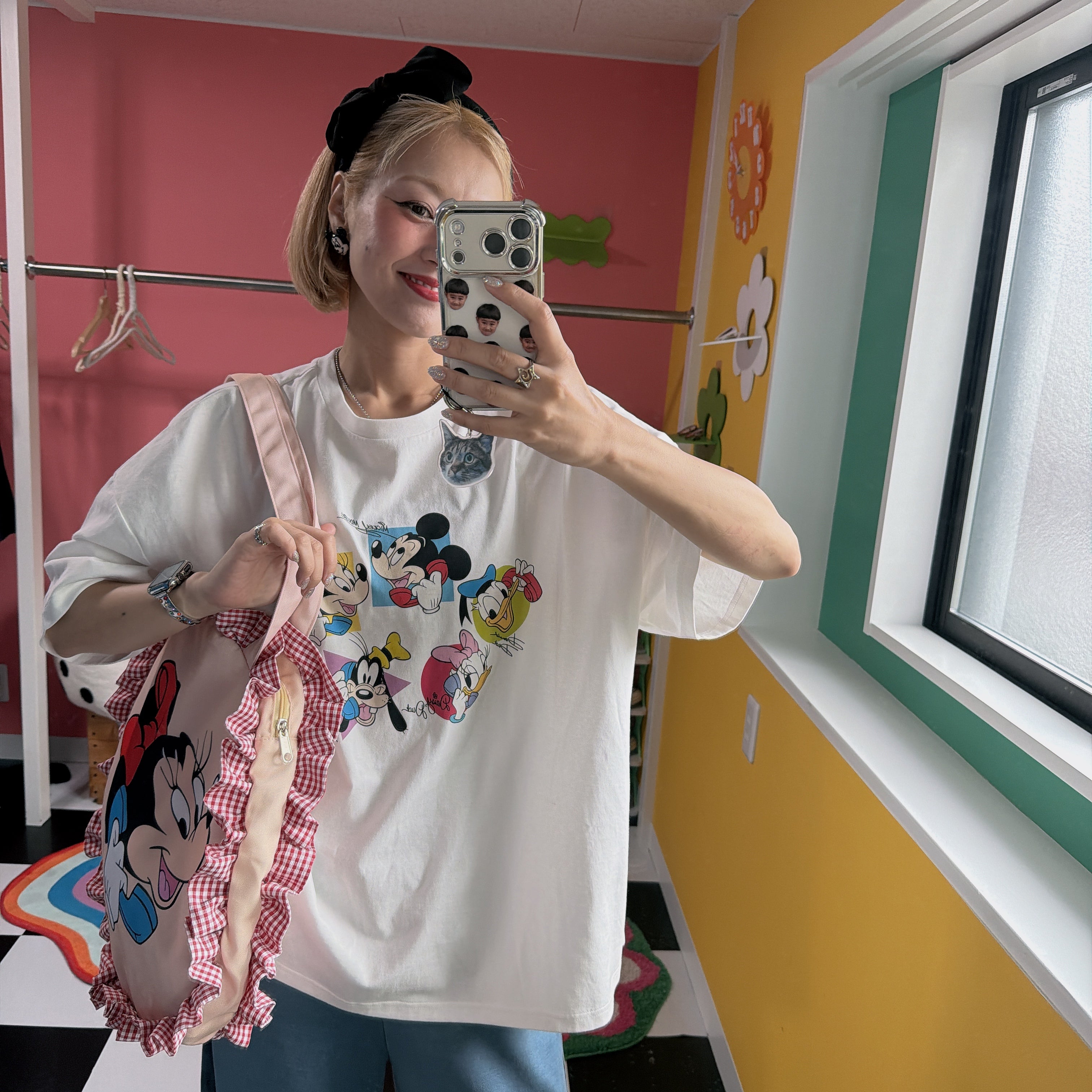 ※予約※2色 LINK@オリジナル ミッキー&フレンズ テレフォンレトロTEE 9月中の出荷予定