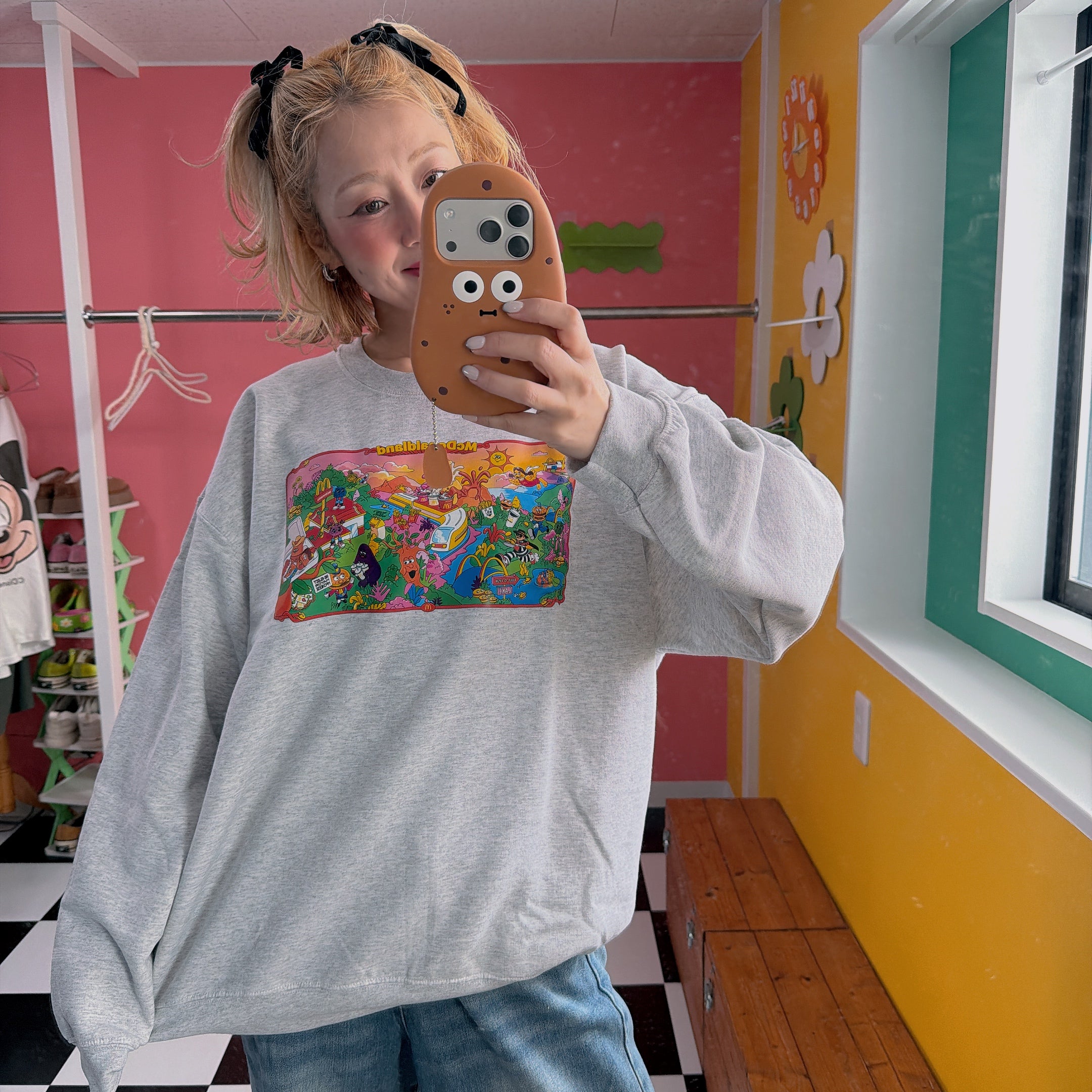 即納 2色 マクドナルドUSセレクト プリントスウェット 4〜5営業日で出荷予定