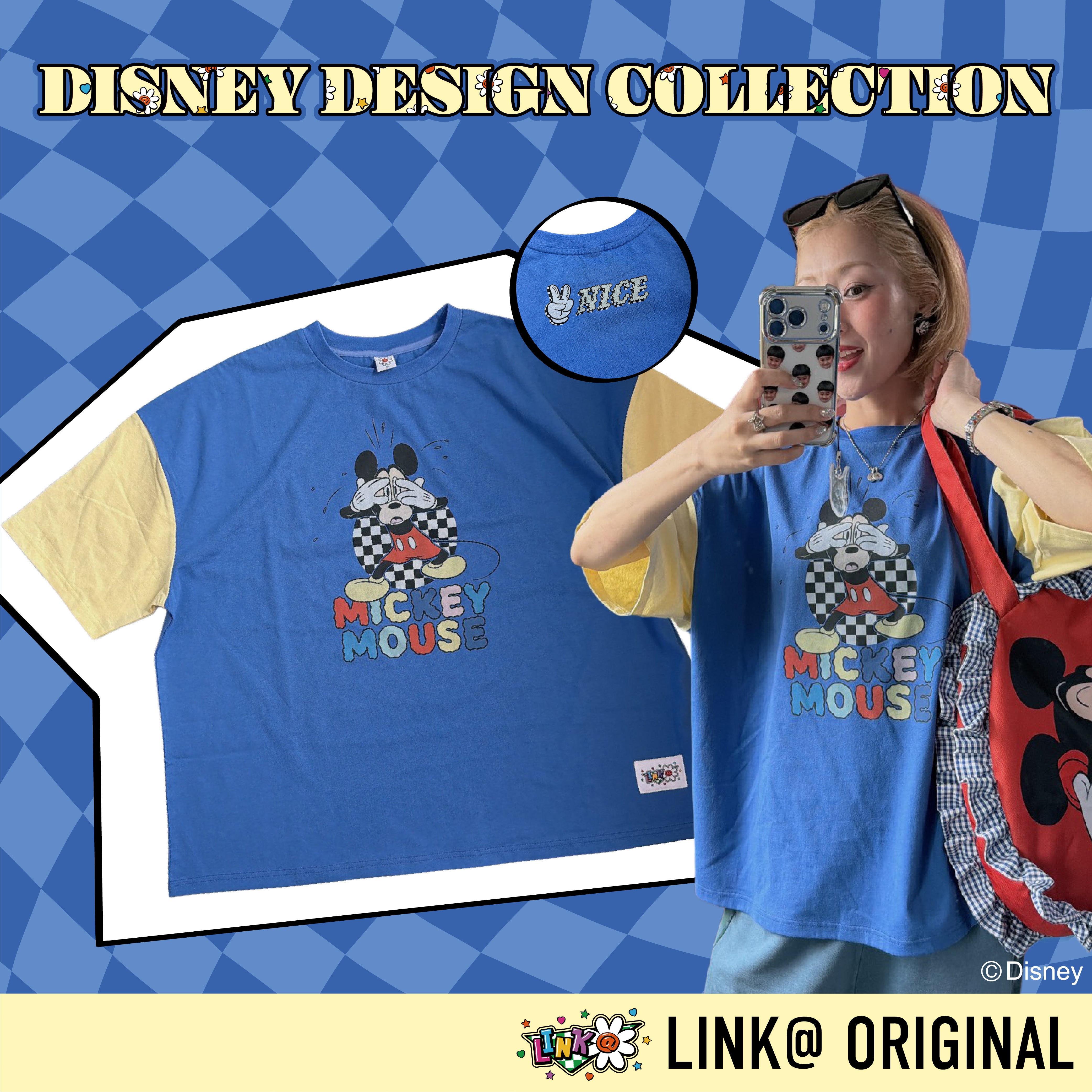 ※予約※ LINK@オリジナル MICKEY 切り替えカラーTEE 9月中の出荷予定