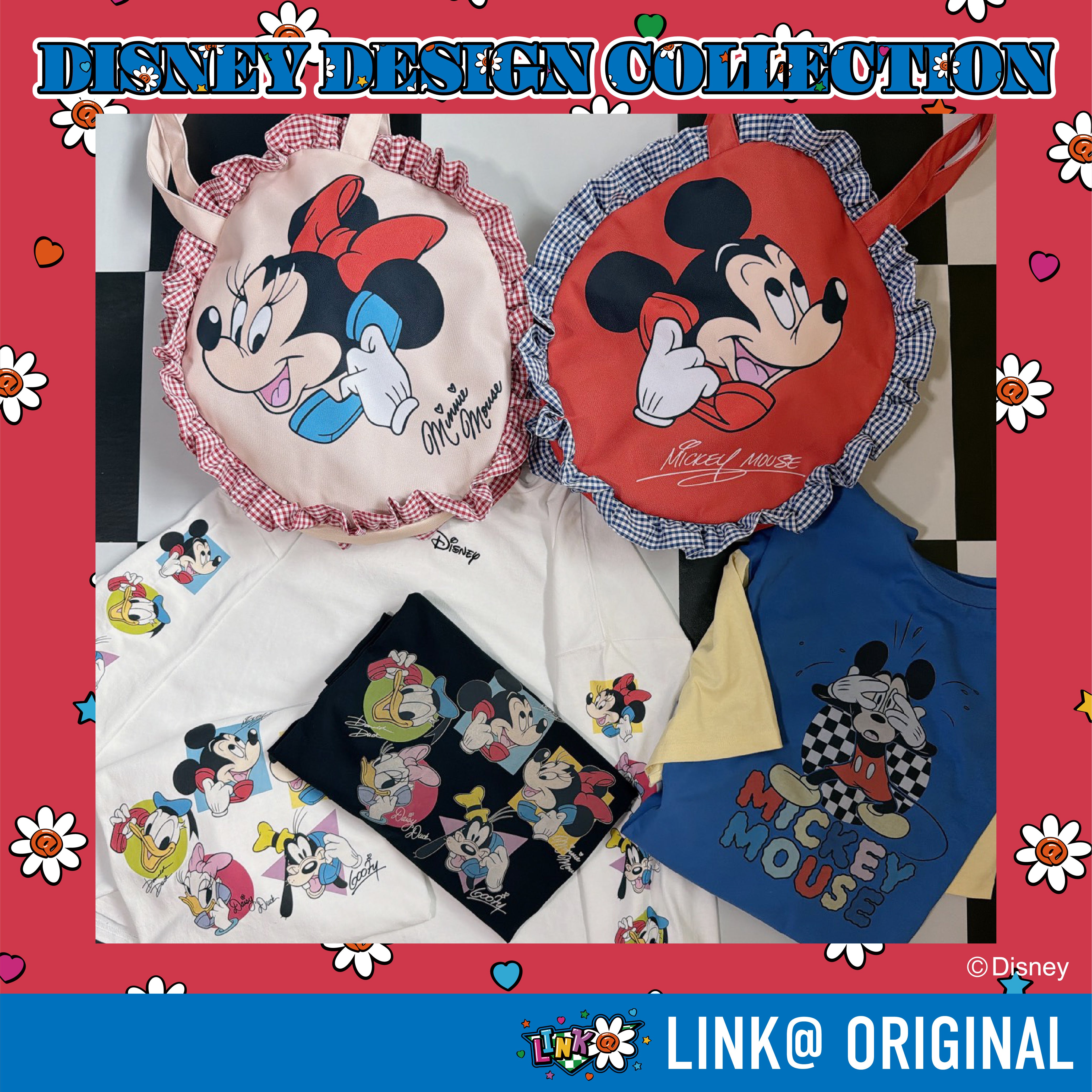 ※予約※2色 LINK@オリジナル ミッキー&フレンズ テレフォンレトロTEE 9月中の出荷予定