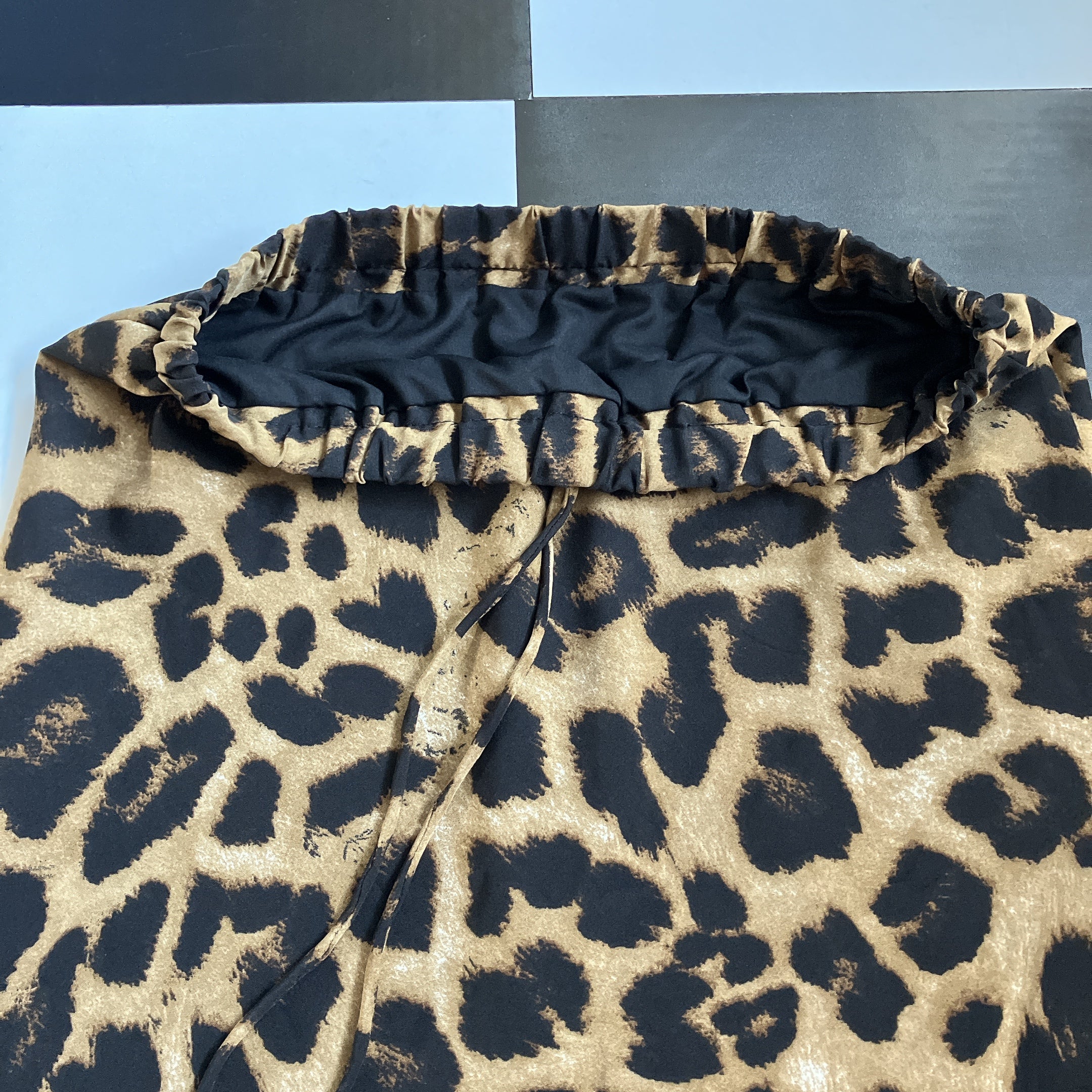 *Reservations* Leopard Satin Narrow Skirt - Scheduled for shipment in August