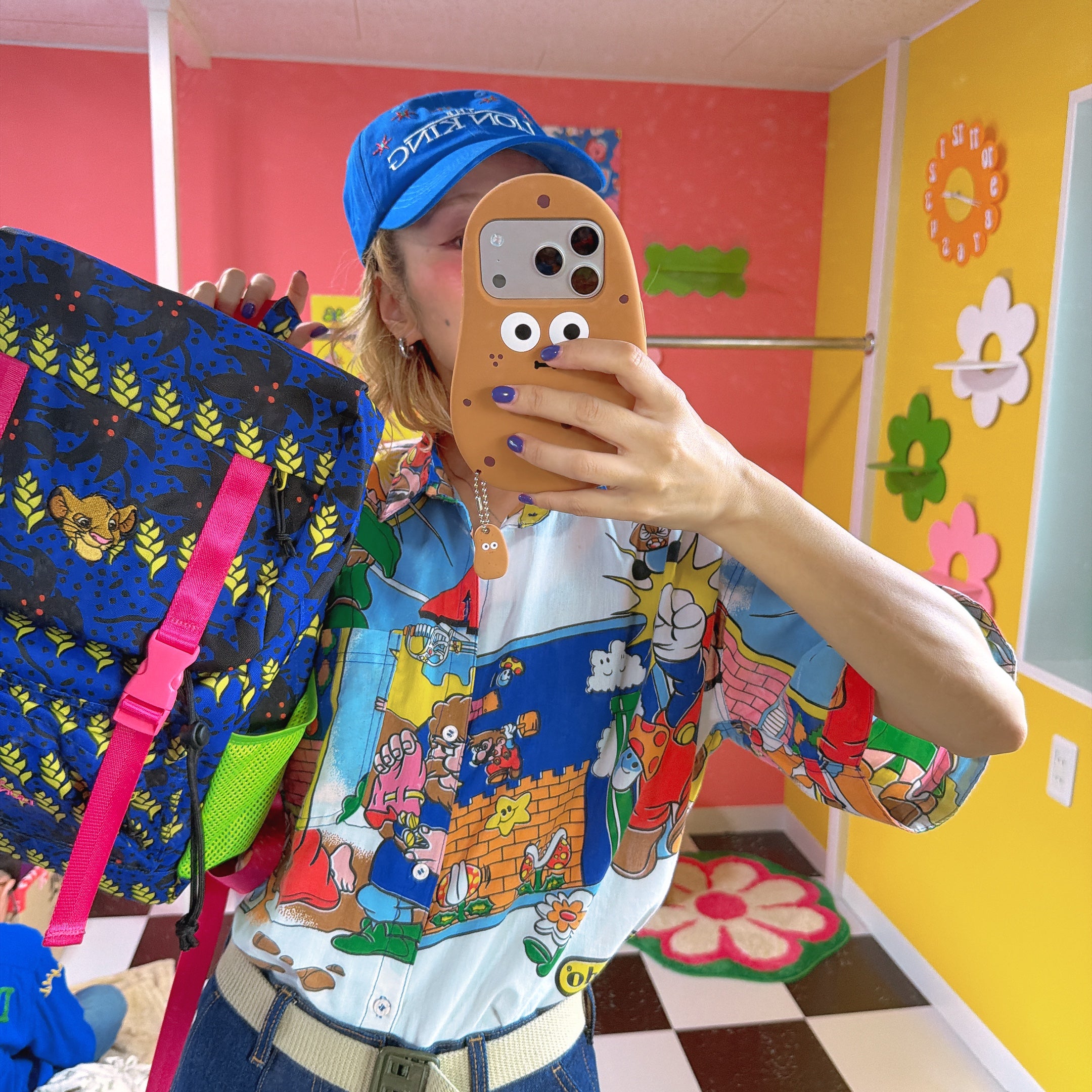 再販即納 2色 NOSTALGICA ライオンキング刺繍キャップ 4〜5営業日で出荷予定