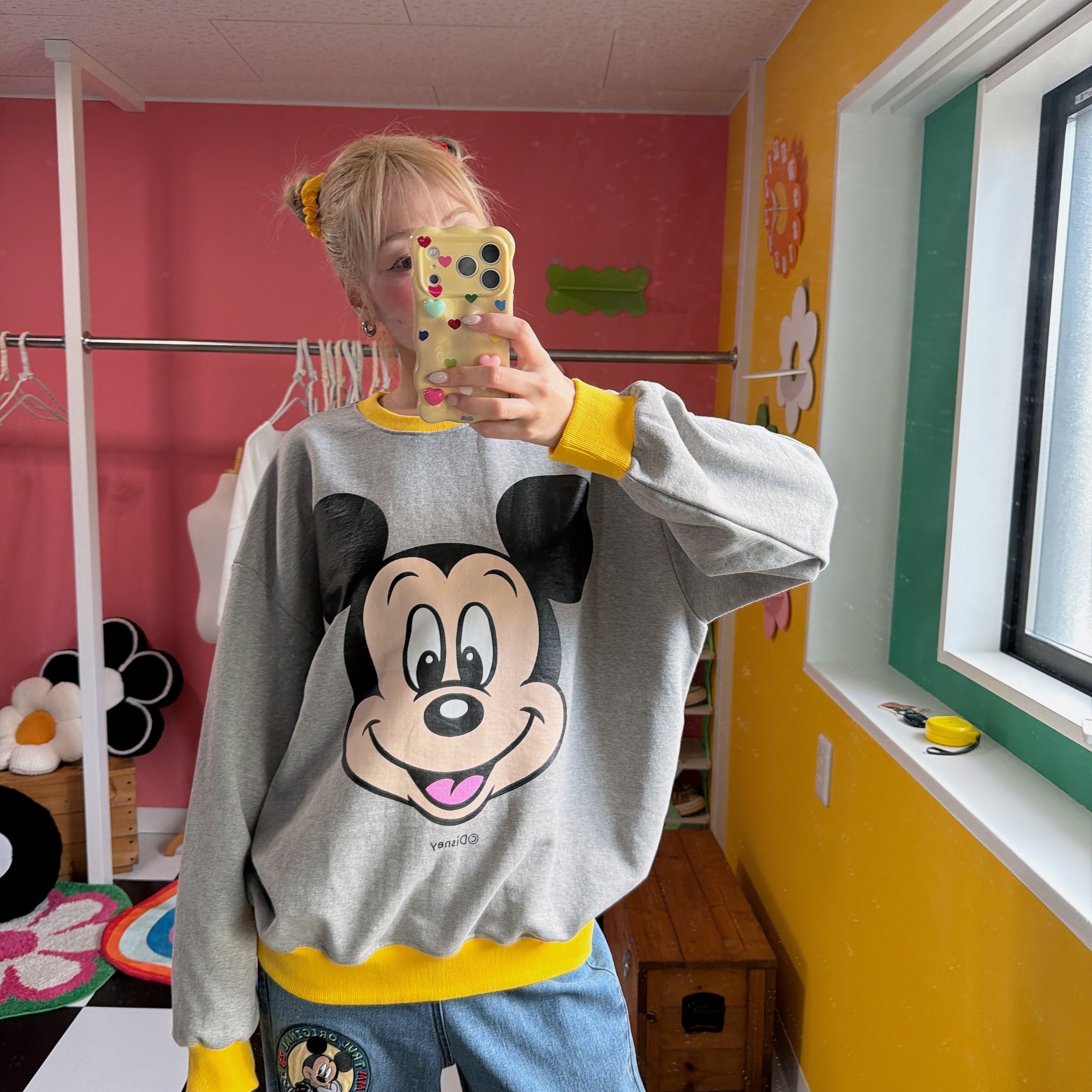 ※予約※2色 ミッキーフェイススウェット 3月中の出荷予定