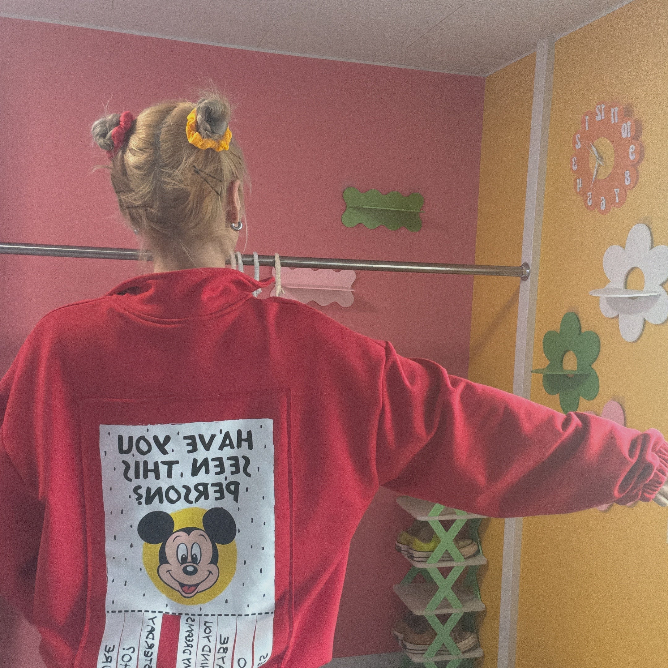 ※予約※2色 MICKEY パッチハーフジップスウェット 3月中の出荷予定