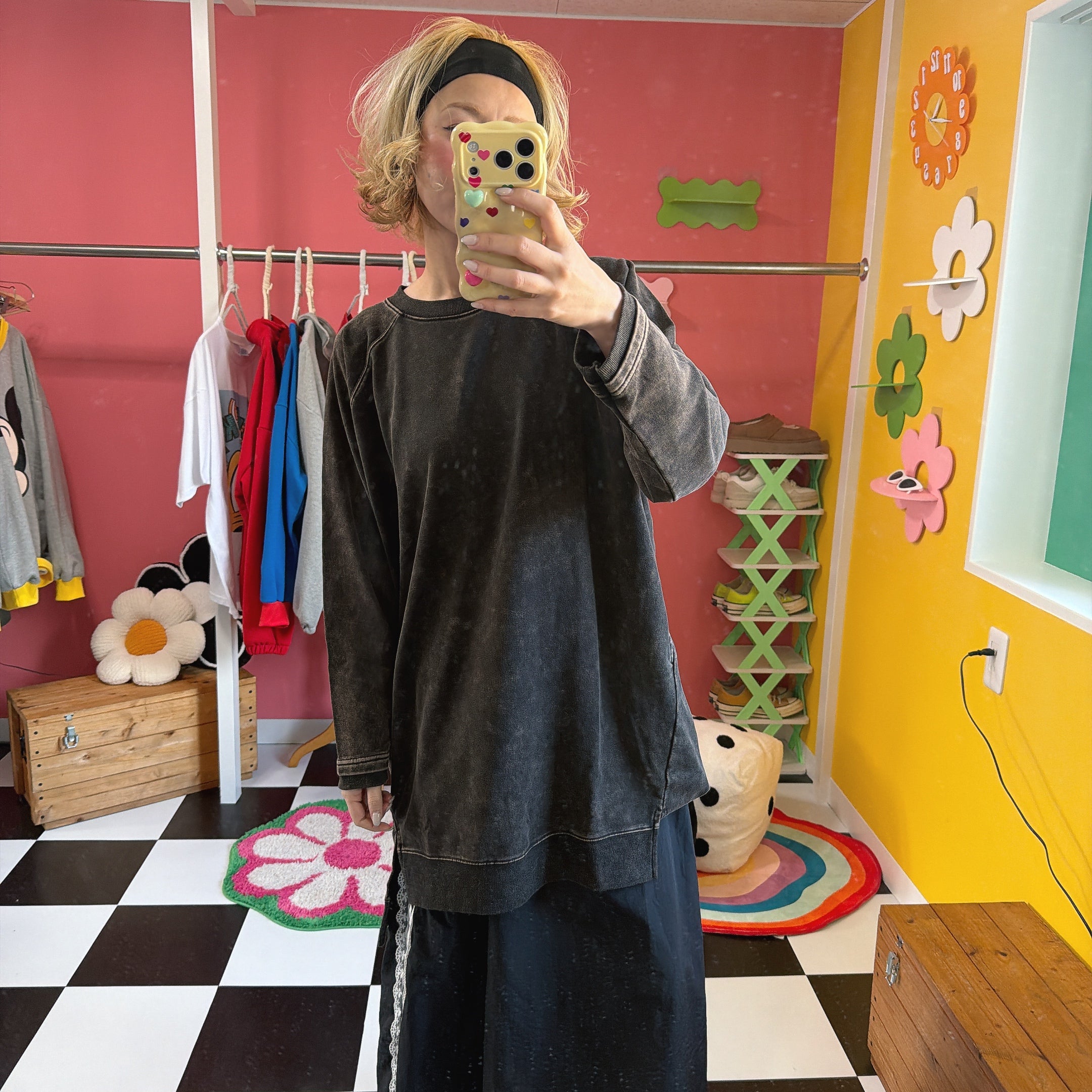 ※上限あり予約※2色 セットアップ可 ケミカル加工 ライトスウェットチュニック 3月上旬出荷予定