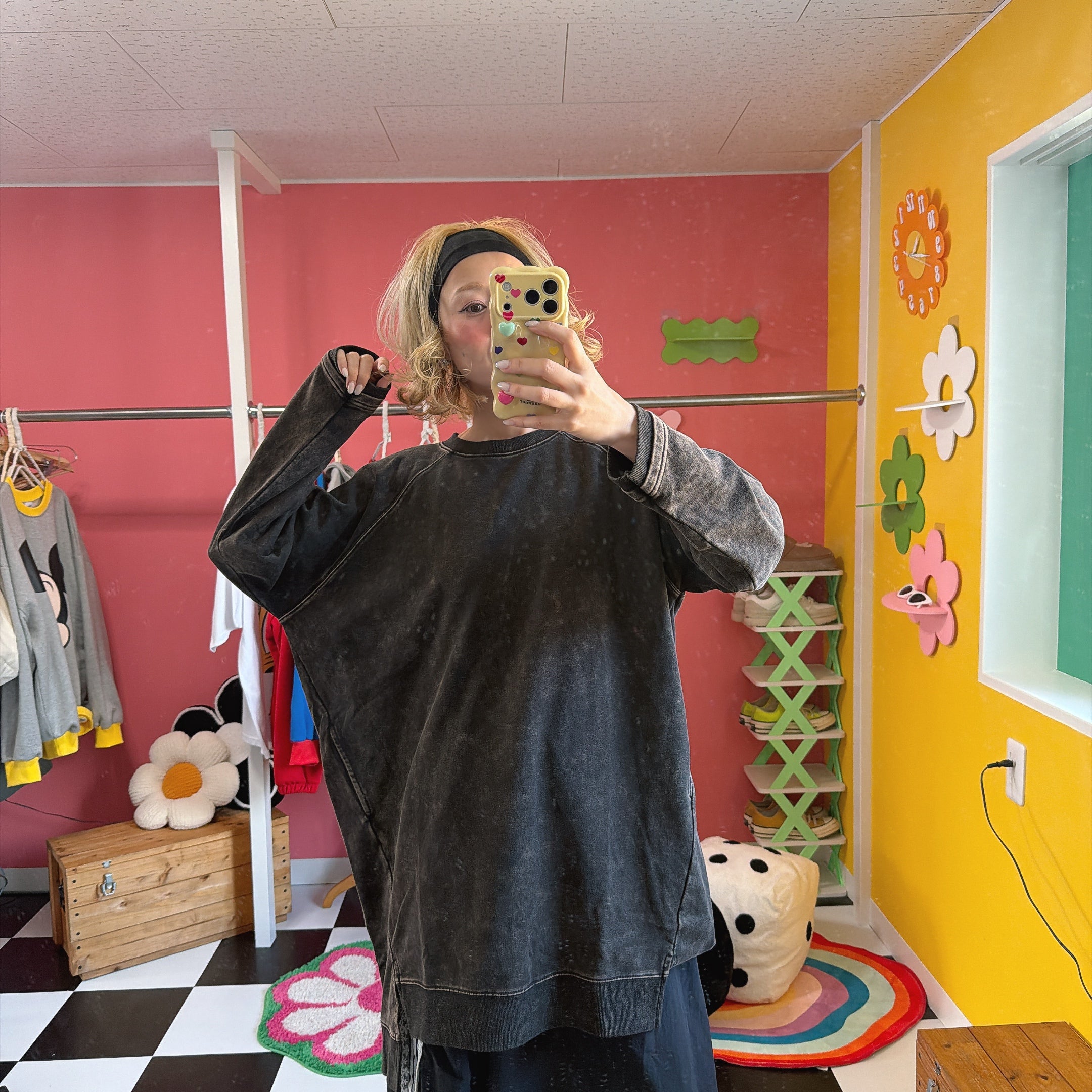 ※上限あり予約※2色 セットアップ可 ケミカル加工 ライトスウェットチュニック 3月上旬出荷予定