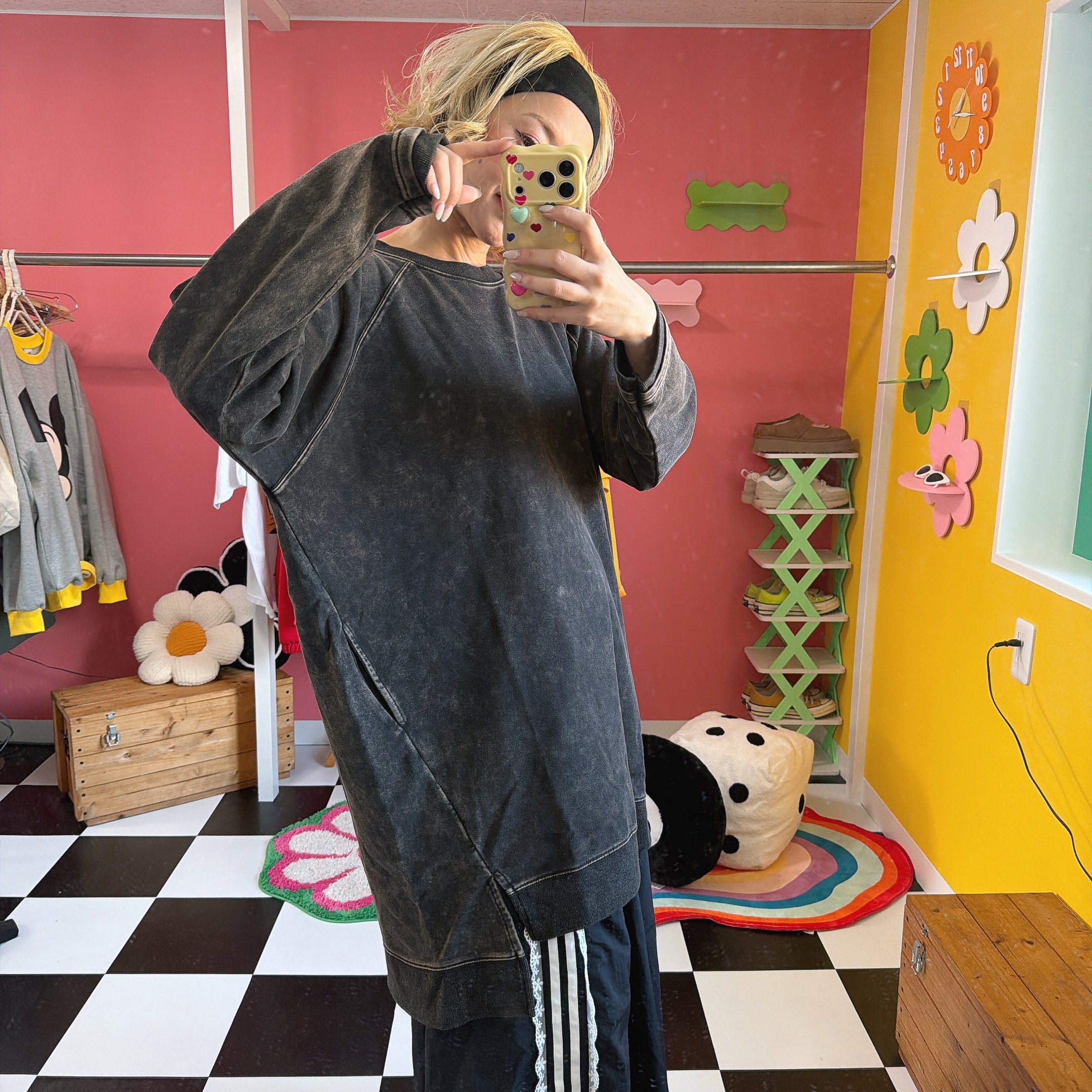 ※上限あり予約※2色 セットアップ可 ケミカル加工 ライトスウェットチュニック 3月上旬出荷予定