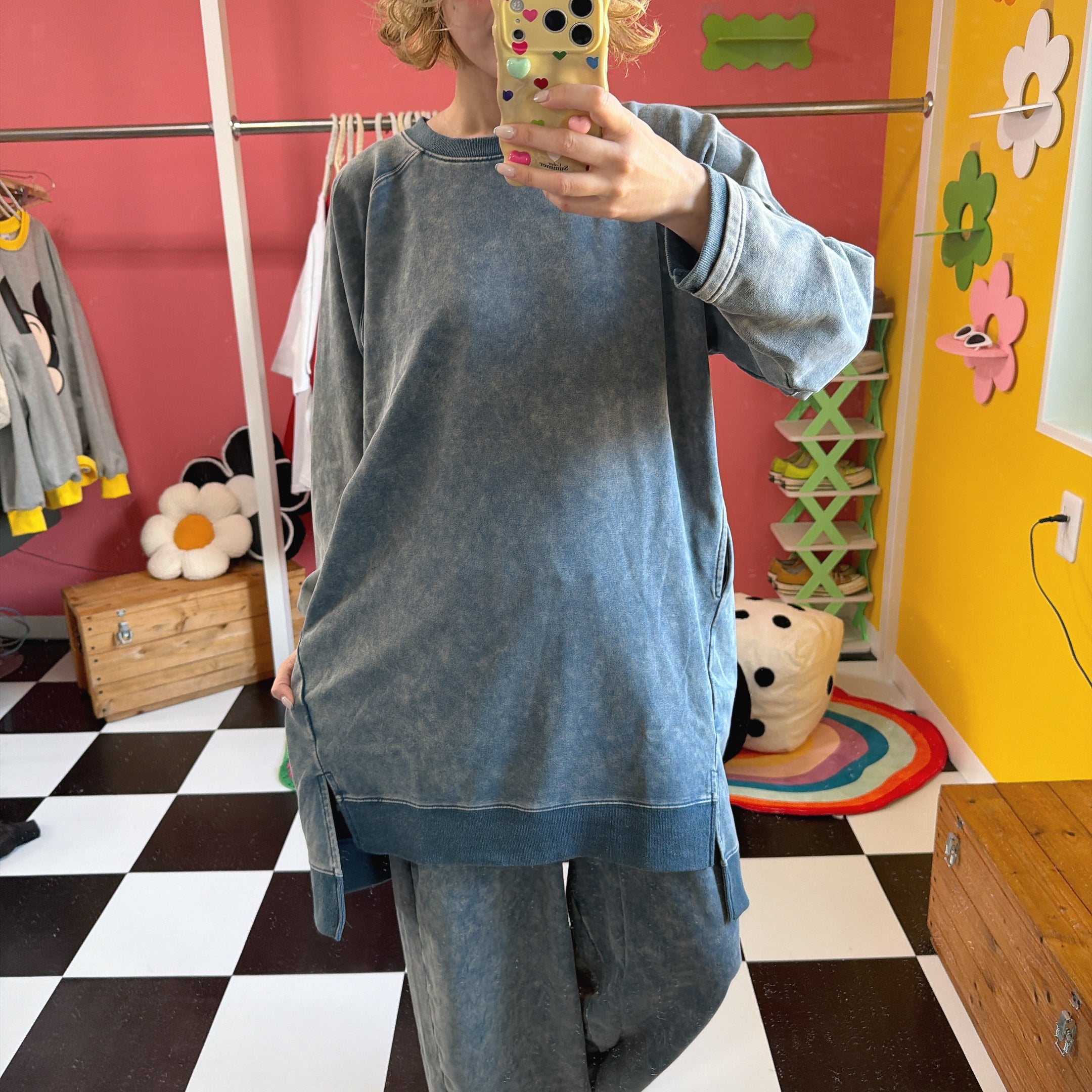 ※上限あり予約※2色 セットアップ可 ケミカル加工 ライトスウェットチュニック 3月上旬出荷予定