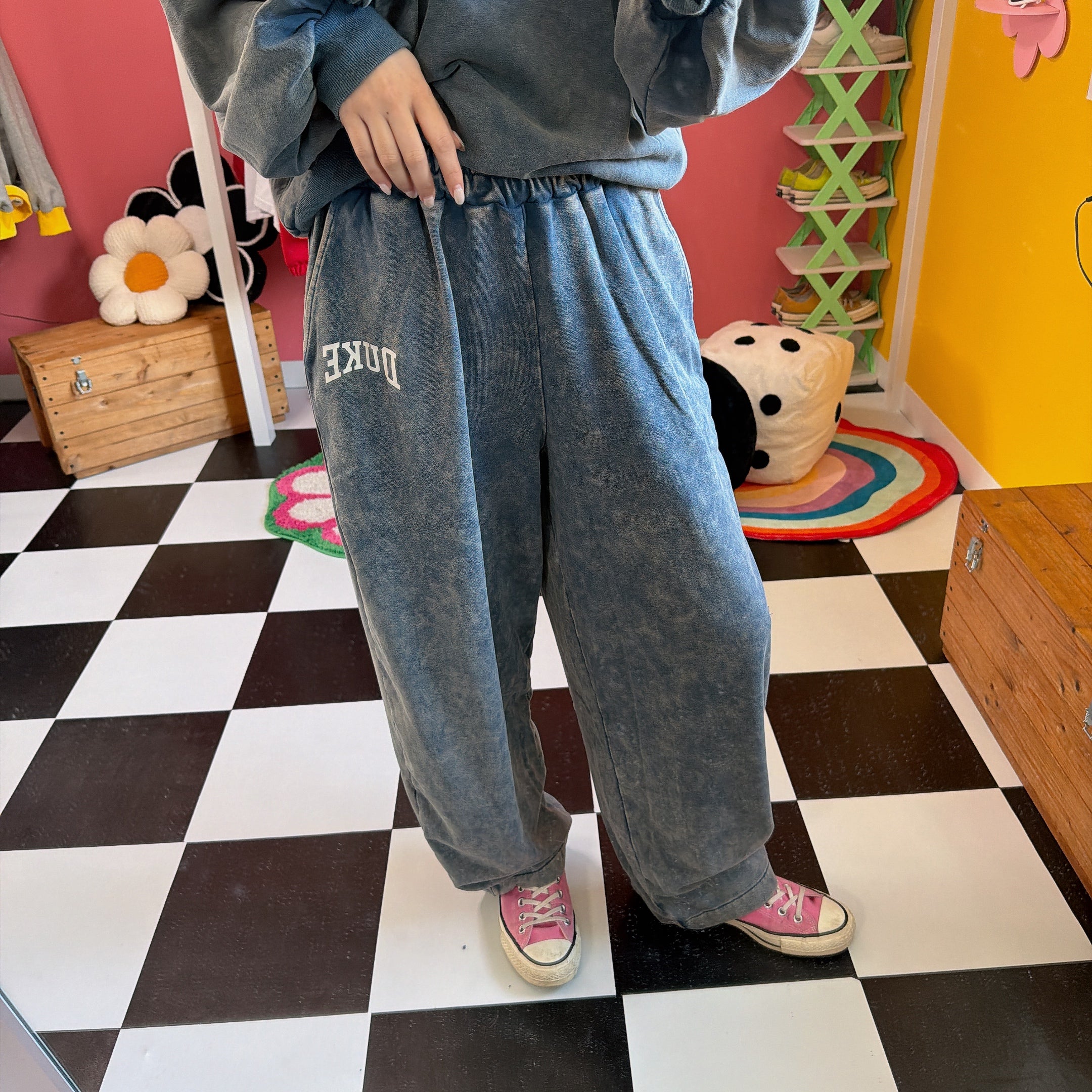 ※上限あり予約※2色 セットアップ可 DUKEケミカル加工 ライトスウェットパンツ 3月上旬出荷予定