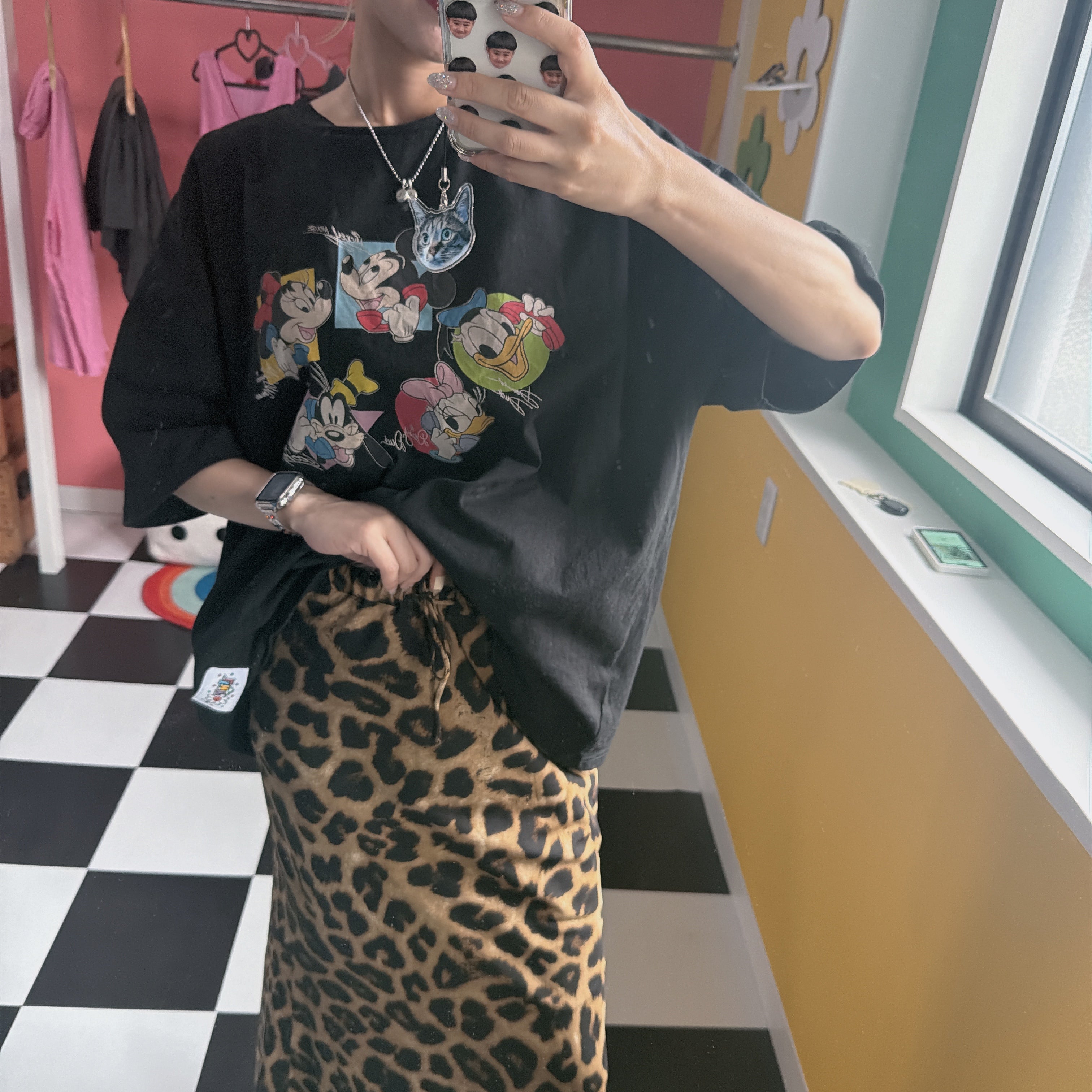 *Reservations* Leopard Satin Narrow Skirt - Scheduled for shipment in August
