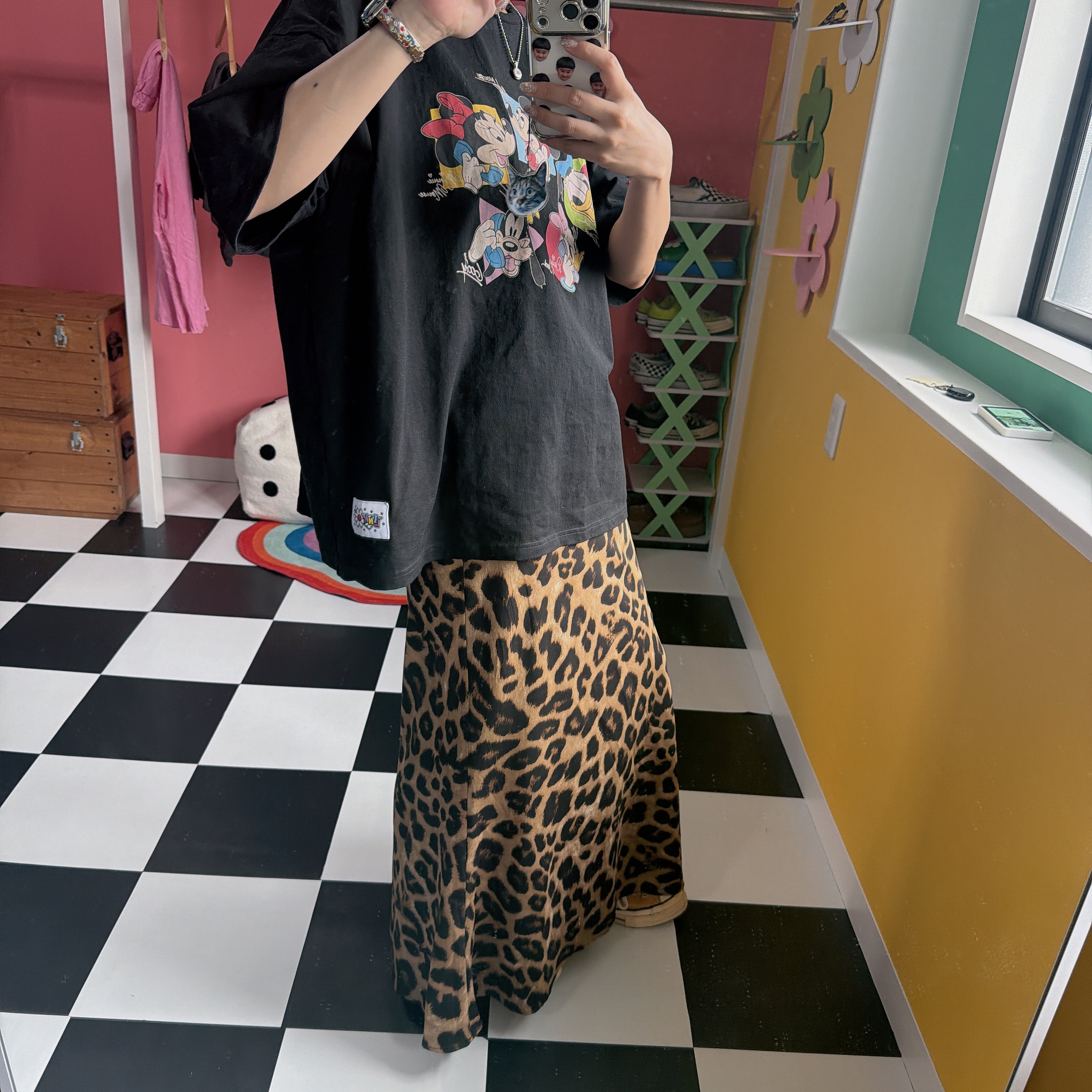 *Reservations* Leopard Satin Narrow Skirt - Scheduled for shipment in August