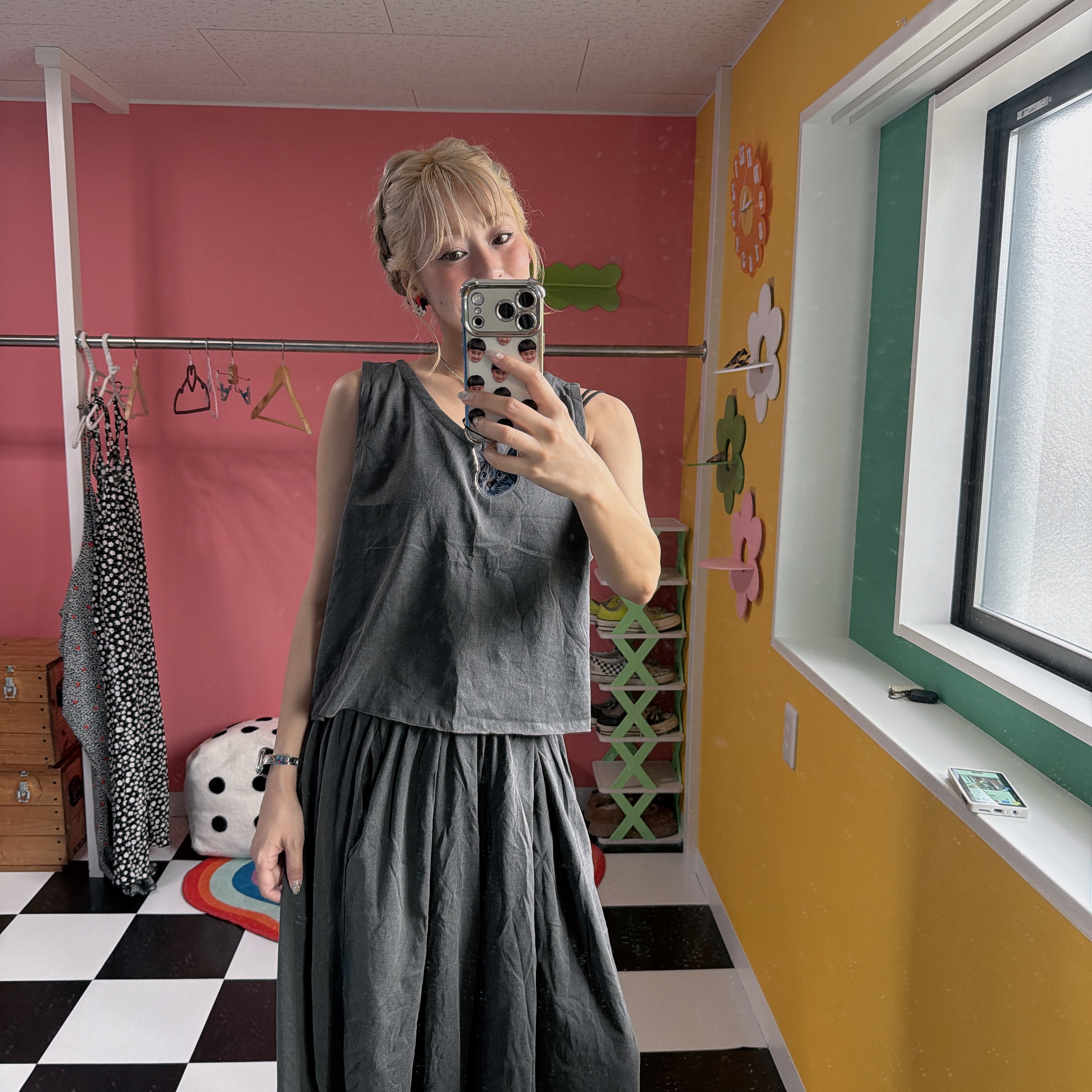 *Pre-order* 2 colors: Pigment Tank Top & Wide Pants (Set-up Compatible) - Scheduled for shipment in August