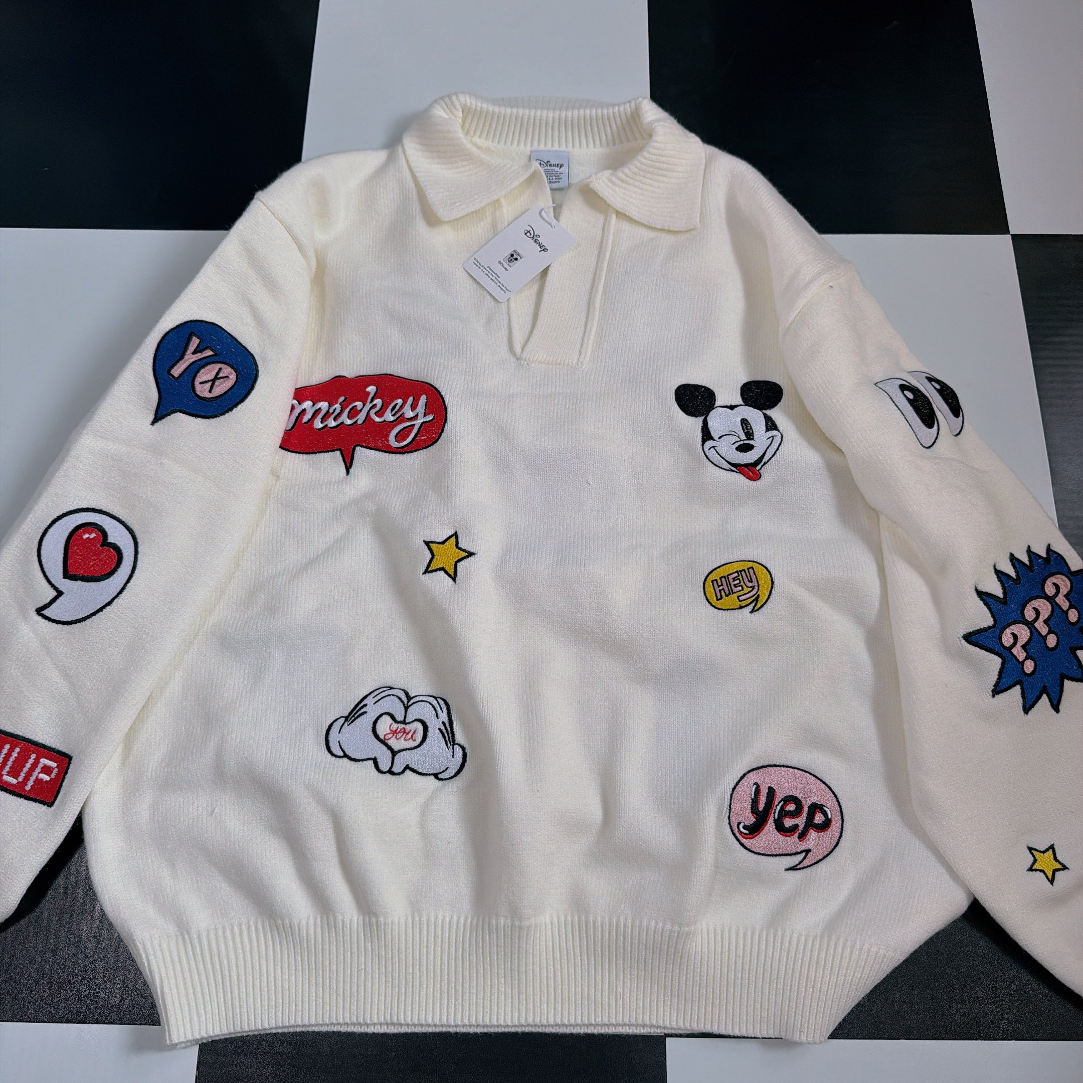 ※予約※2色 ミッキーワッペンニット♡11月下旬ごろのお届け予定