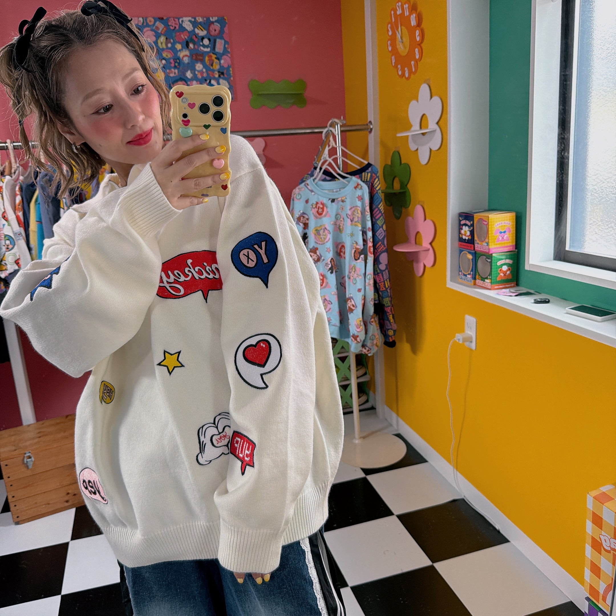 ※予約※2色 ミッキーワッペンニット♡11月下旬ごろのお届け予定