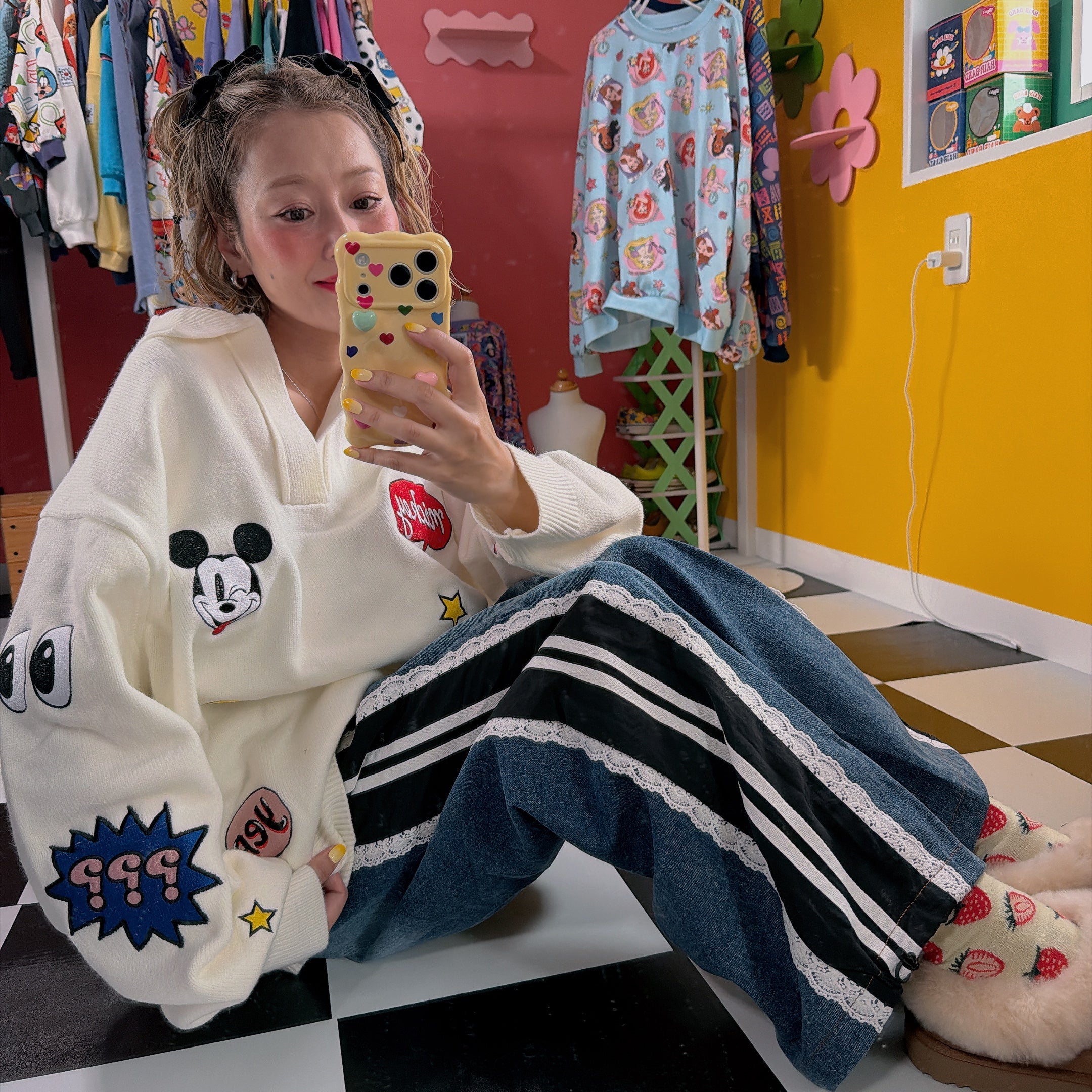 ※予約※2色 ミッキーワッペンニット♡11月下旬ごろのお届け予定