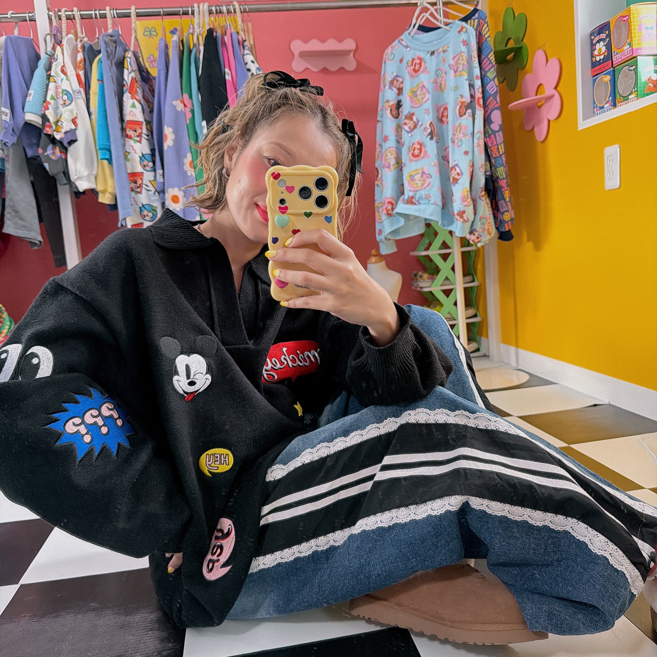 ※予約※2色 ミッキーワッペンニット♡11月下旬ごろのお届け予定