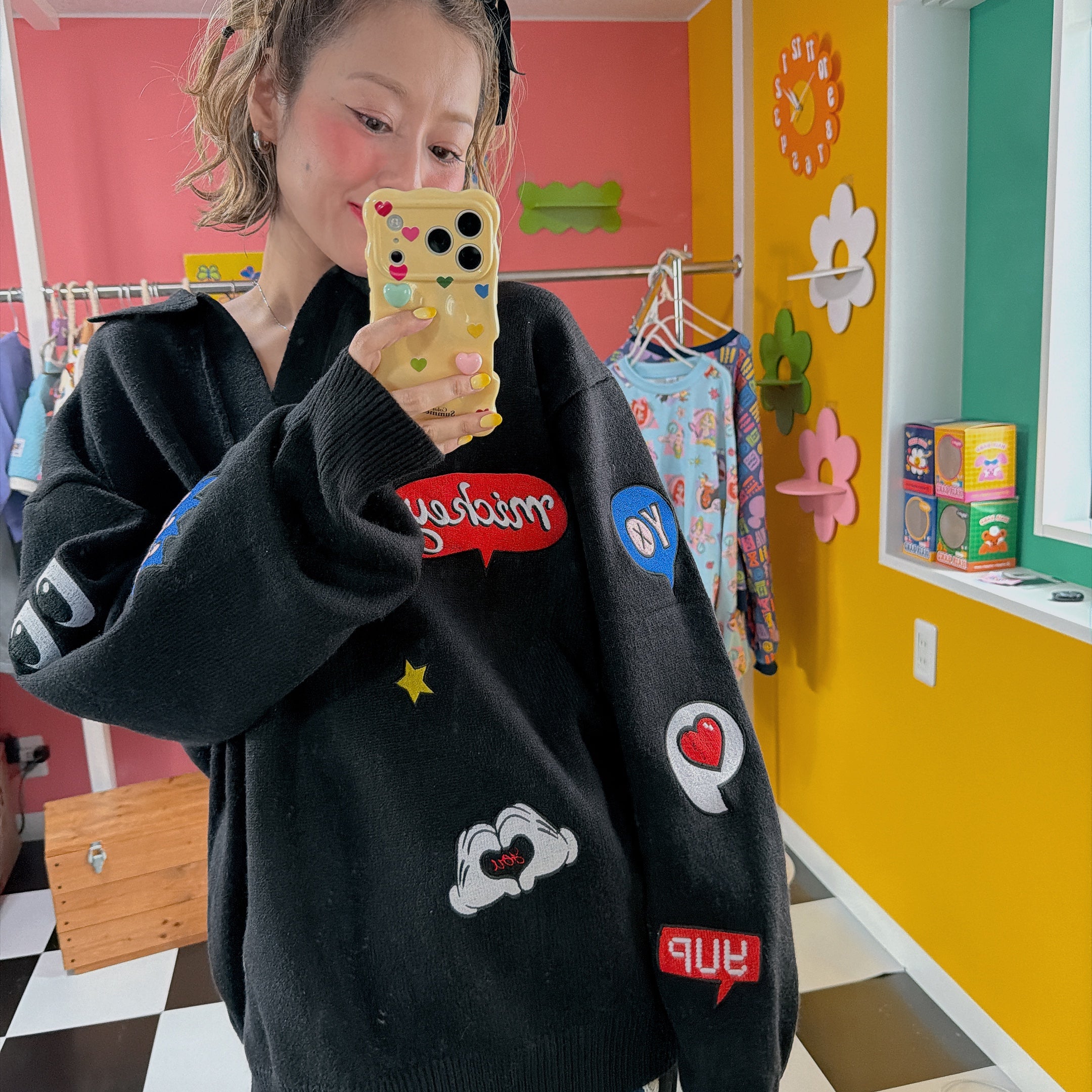 ※予約※2色 ミッキーワッペンニット♡11月下旬ごろのお届け予定