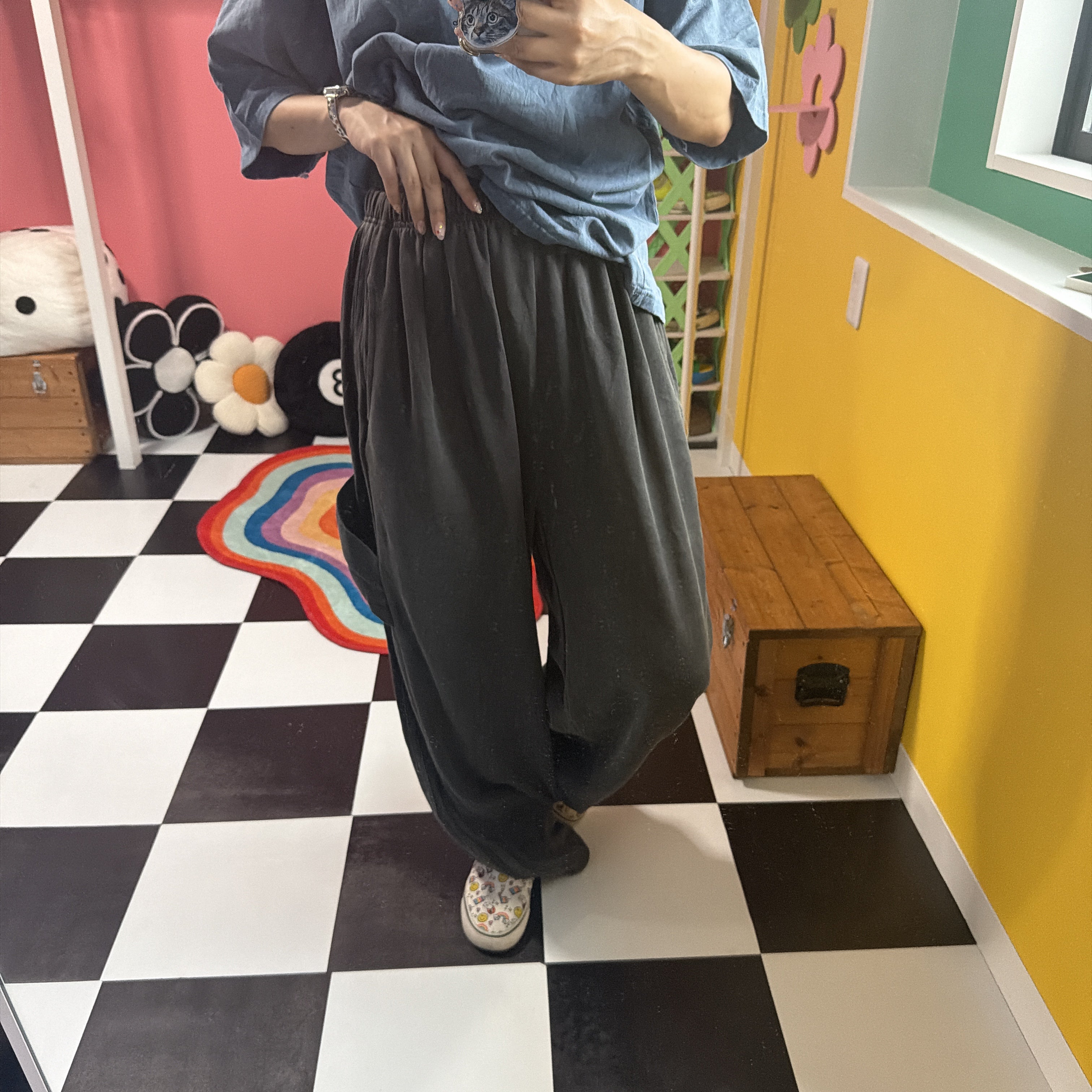 *Reservation* Sideline Pigment Green Wide Pants - Scheduled for shipment in August