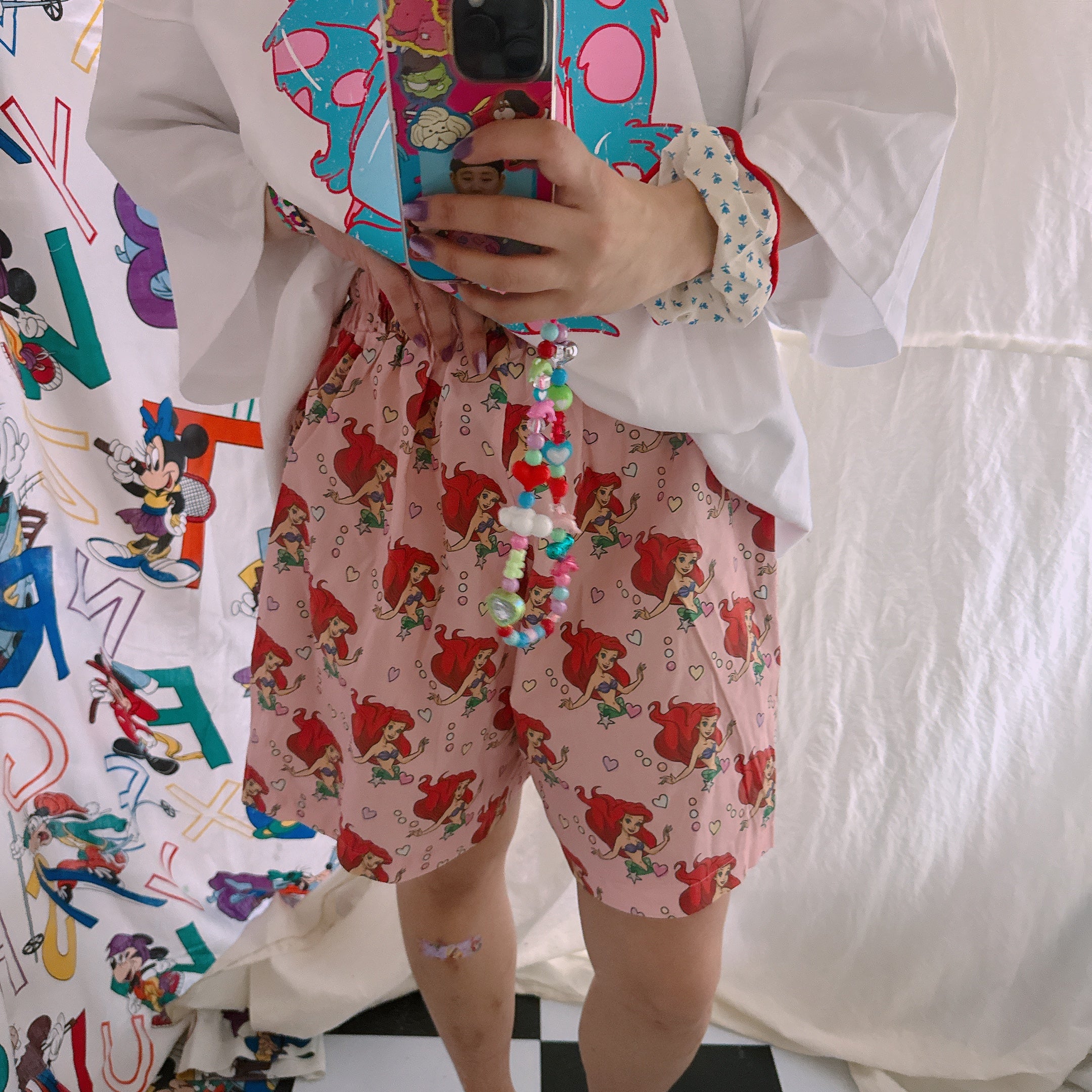 *Pre-order* 4 types of Princess pattern heart button shorts Scheduled to ship in July