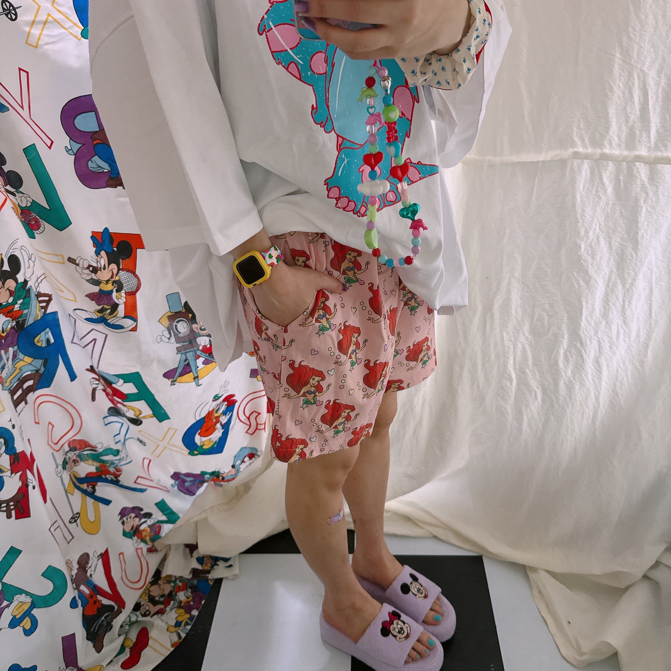 *Pre-order* 4 types of Princess pattern heart button shorts Scheduled to ship in July