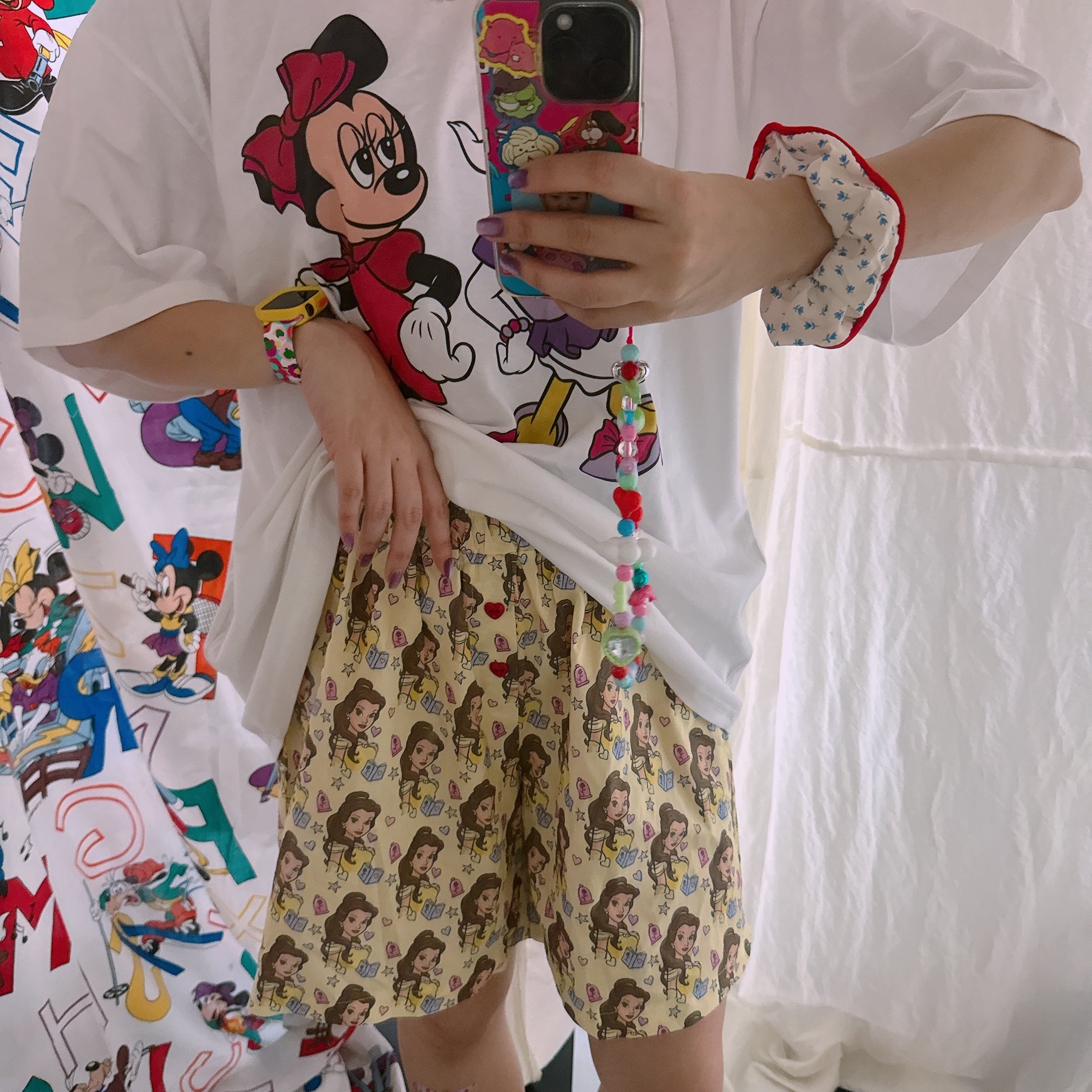 *Pre-order* 4 types of Princess pattern heart button shorts Scheduled to ship in July