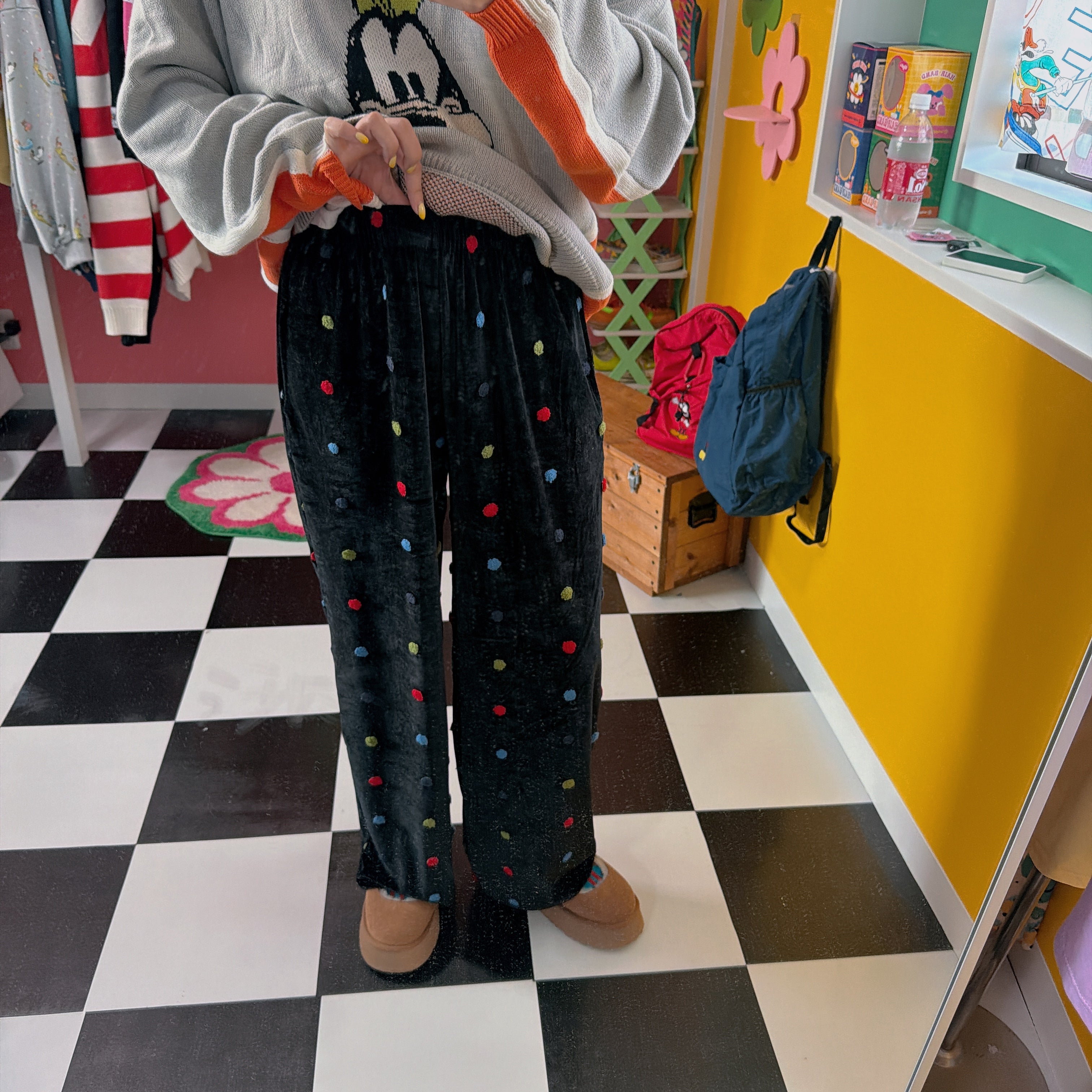 ※予約※ポンポンベロアパンツ 11月下旬〜12月上旬のお届け予定