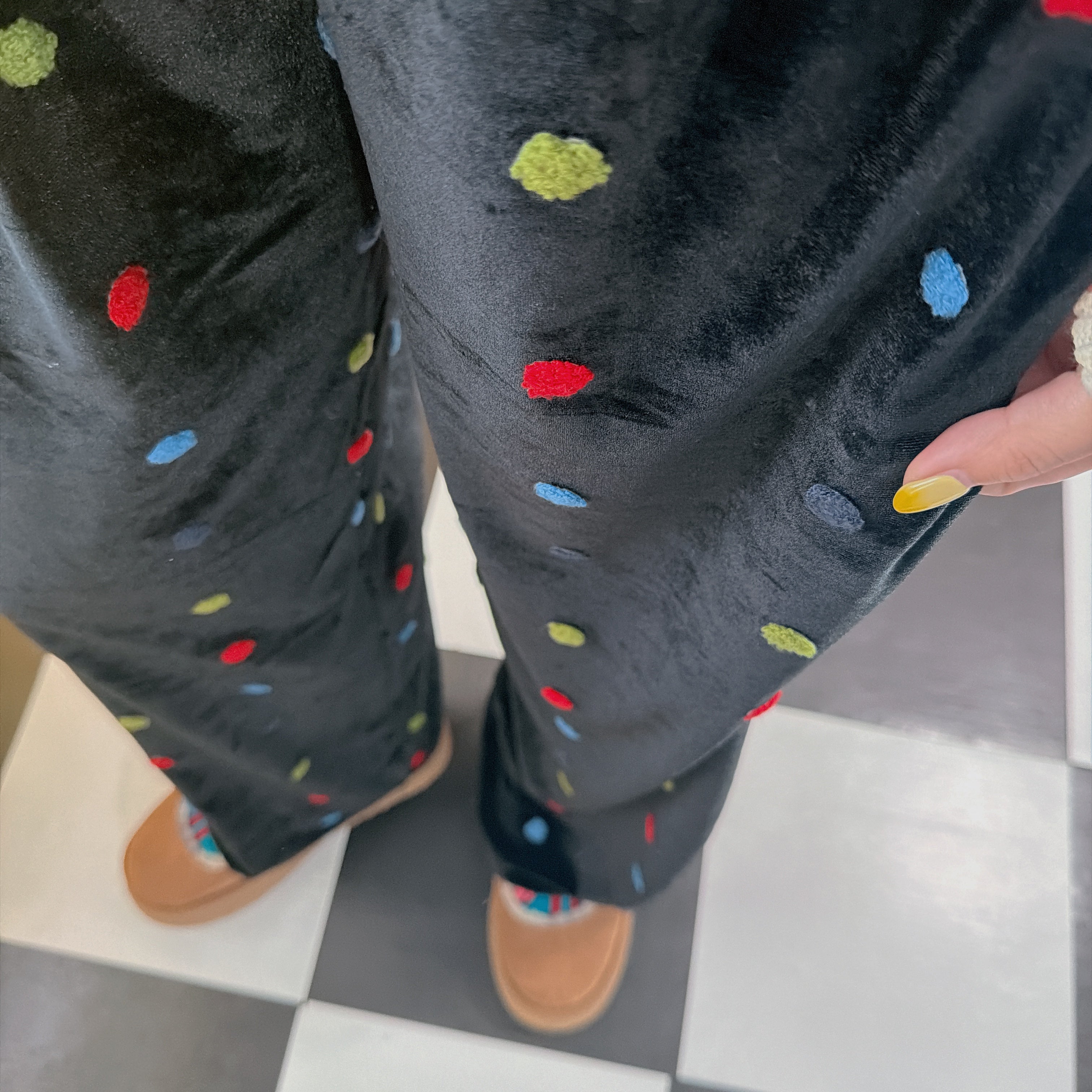 ※予約※ポンポンベロアパンツ 11月下旬〜12月上旬のお届け予定