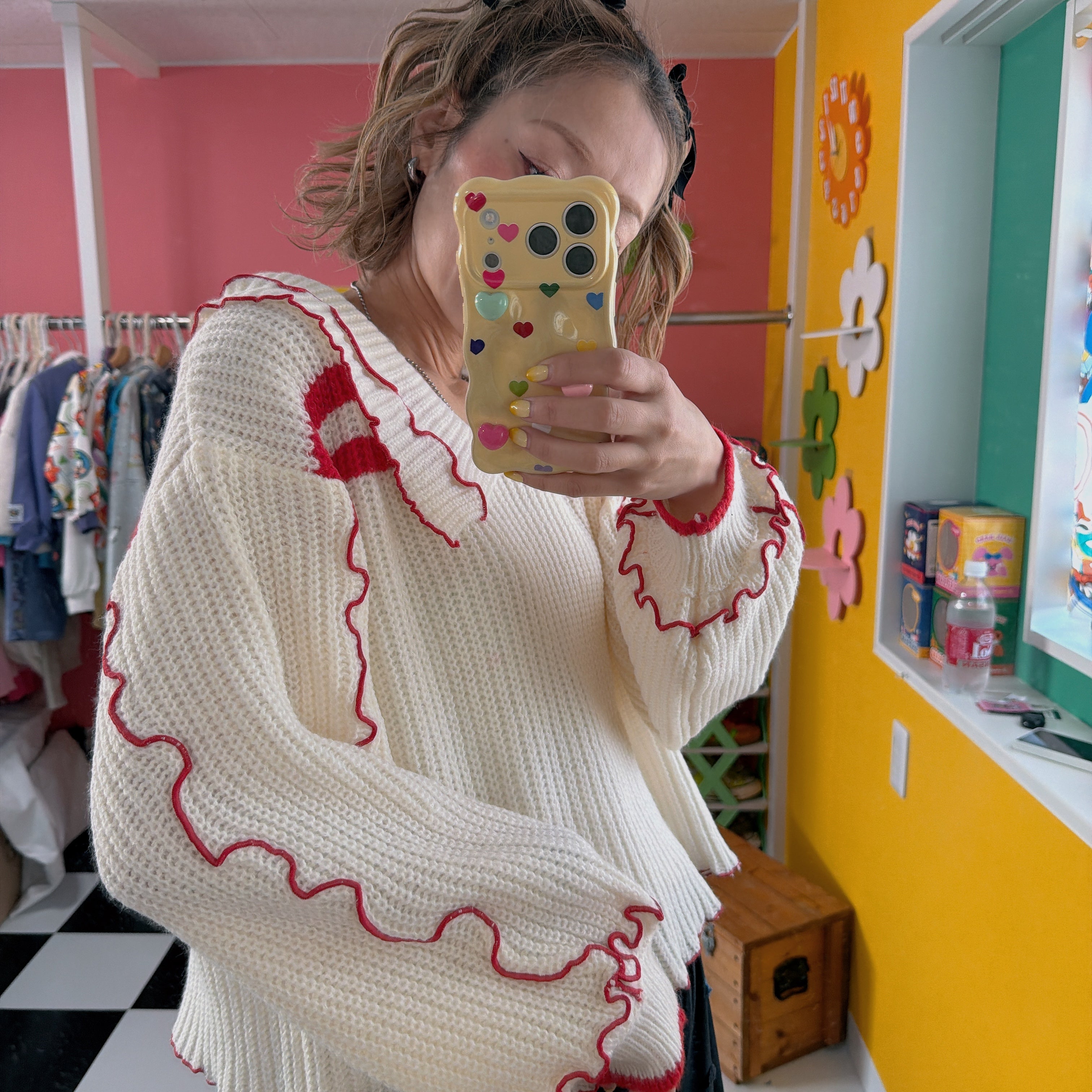 上限あり予約 新色 ビッグ襟メローニット 11月上旬出荷予定