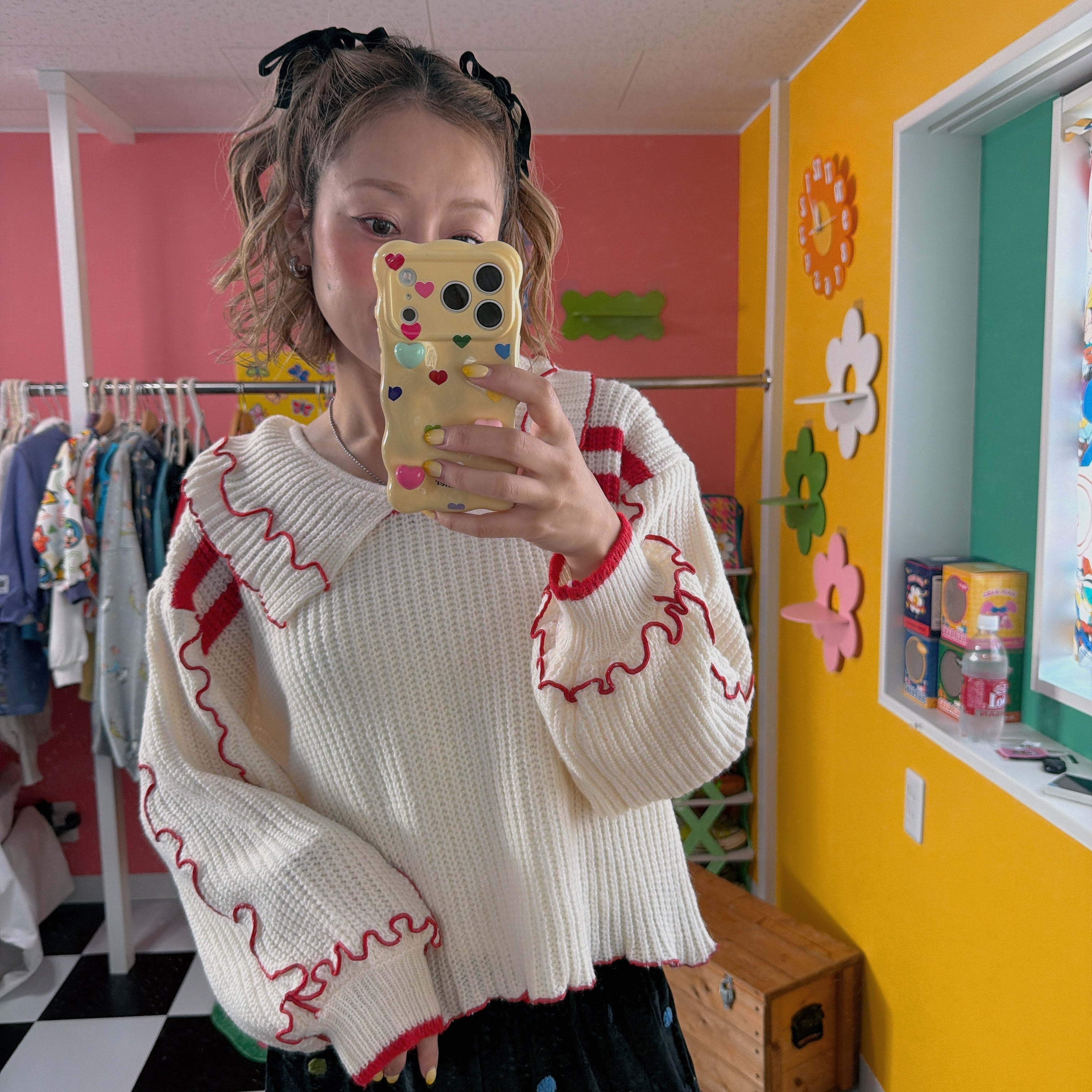 上限あり予約 新色 ビッグ襟メローニット 11月上旬出荷予定