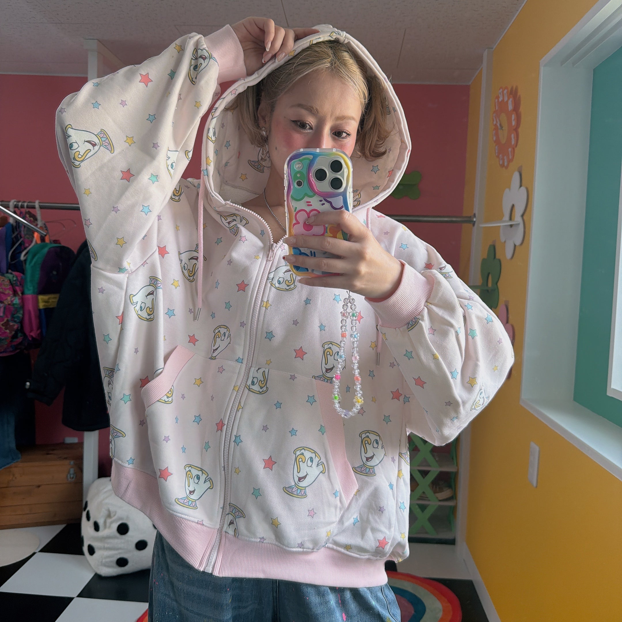 ※予約※2色 CHIPデザイン総柄パーカー 4月下旬ごろの出荷予定