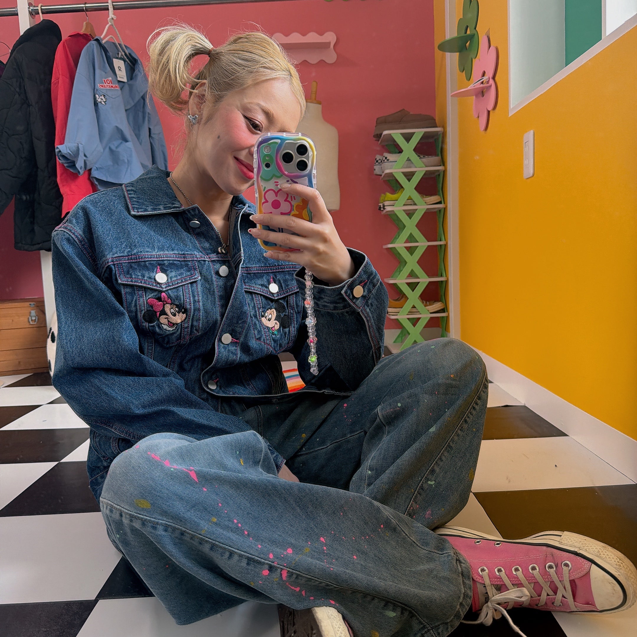 ※予約※ミッキー&ミニー刺繍デニムジャケット 5月出荷予定