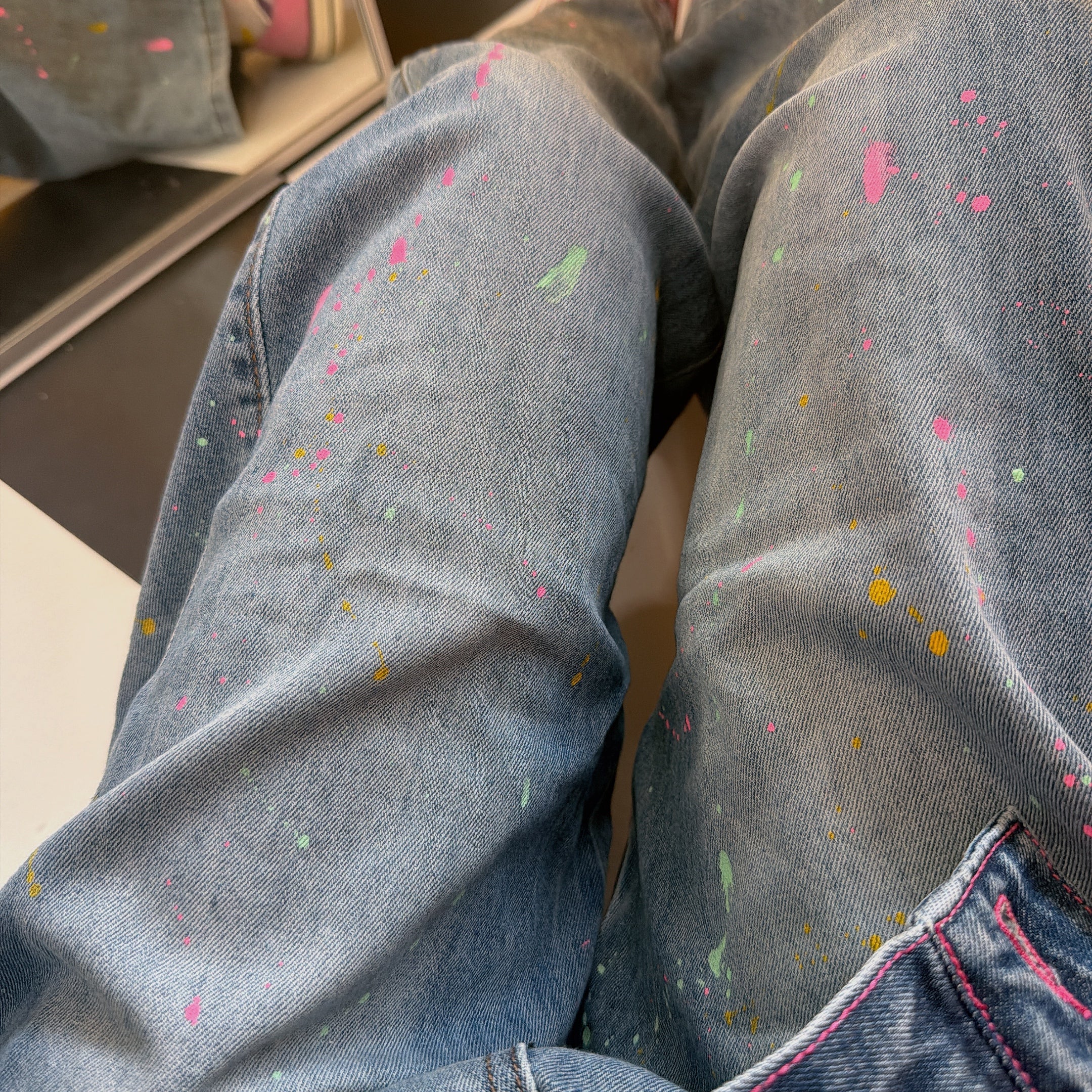 ※予約※ペイントデニムパンツ 5月中の出荷予定