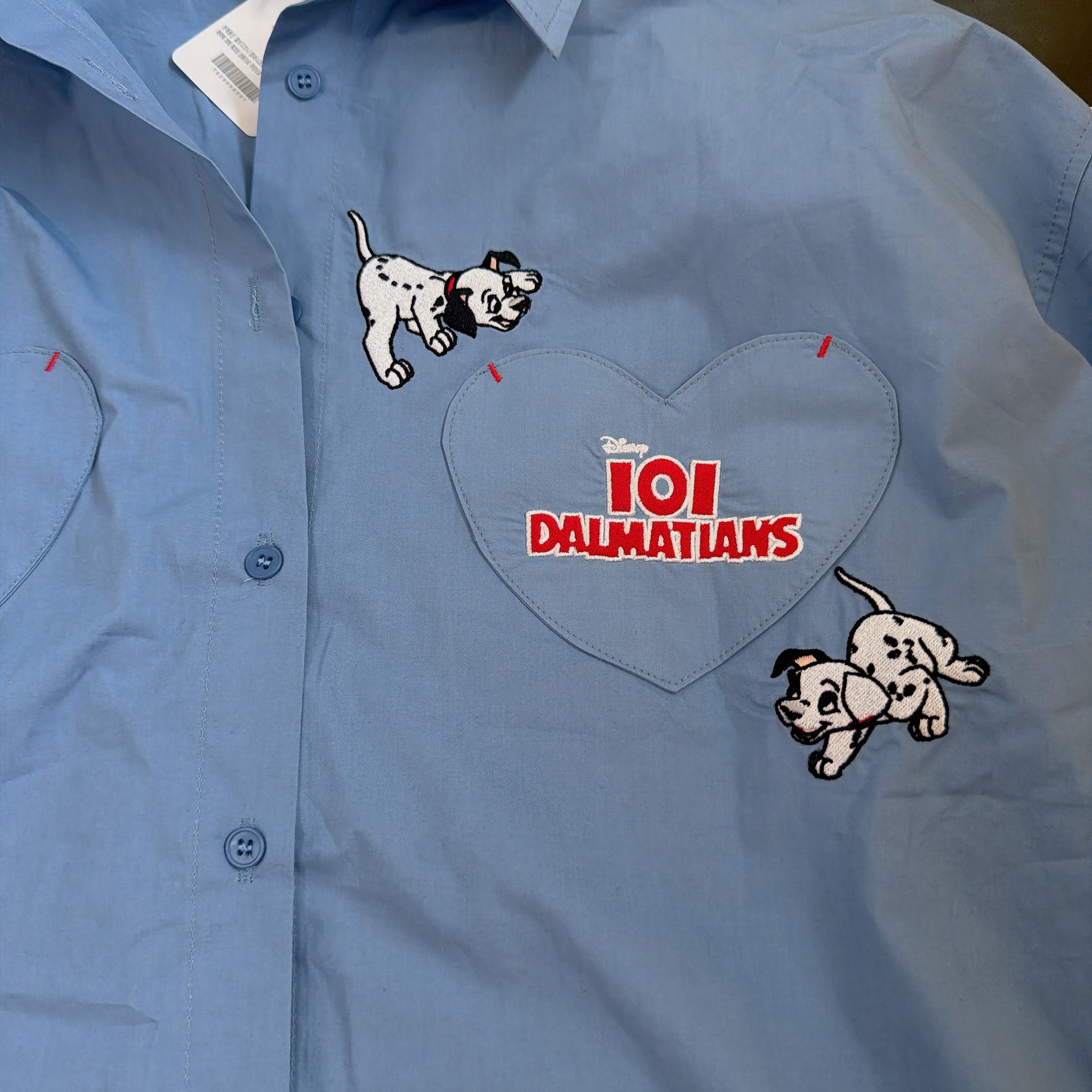 ※予約※3色 101DALMATIAN刺繍ハートポケットシャツ 5月中の出荷予定