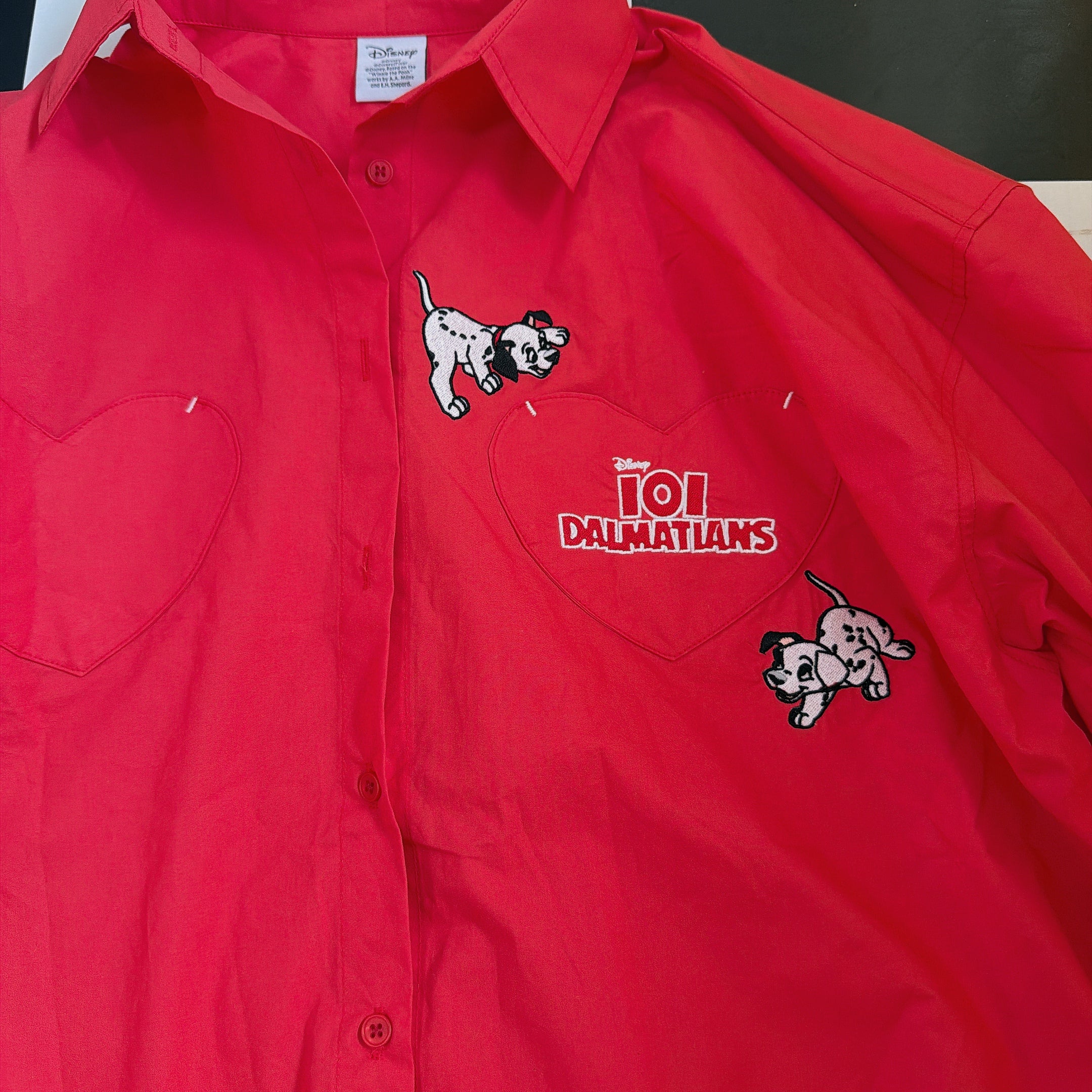 ※予約※3色 101DALMATIAN刺繍ハートポケットシャツ 5月中の出荷予定