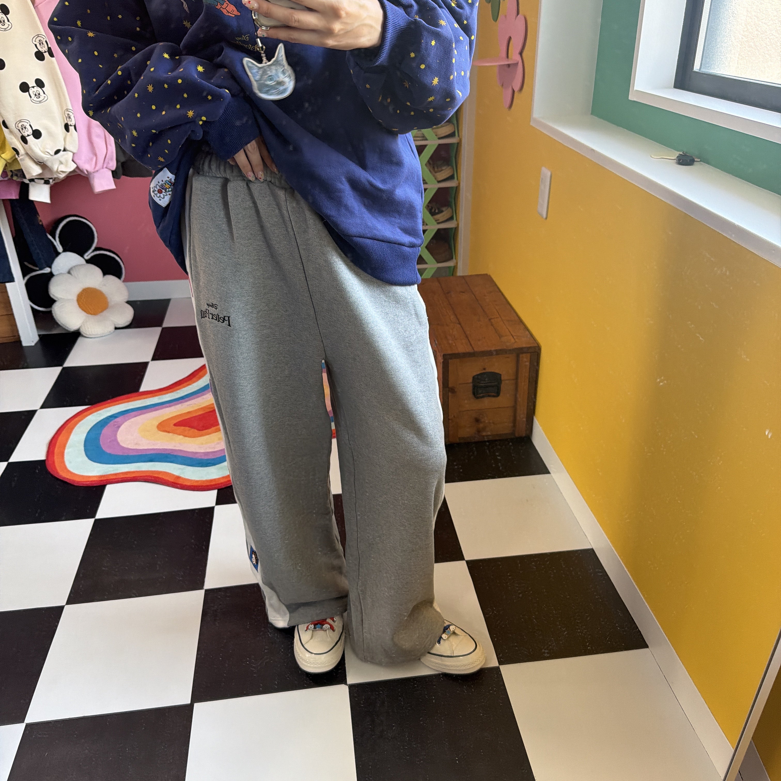 ※予約※ LINK@ORIGINAL ピーター・パン サイド刺繍スウェットパンツ 10月下旬〜11月上旬の出荷予定