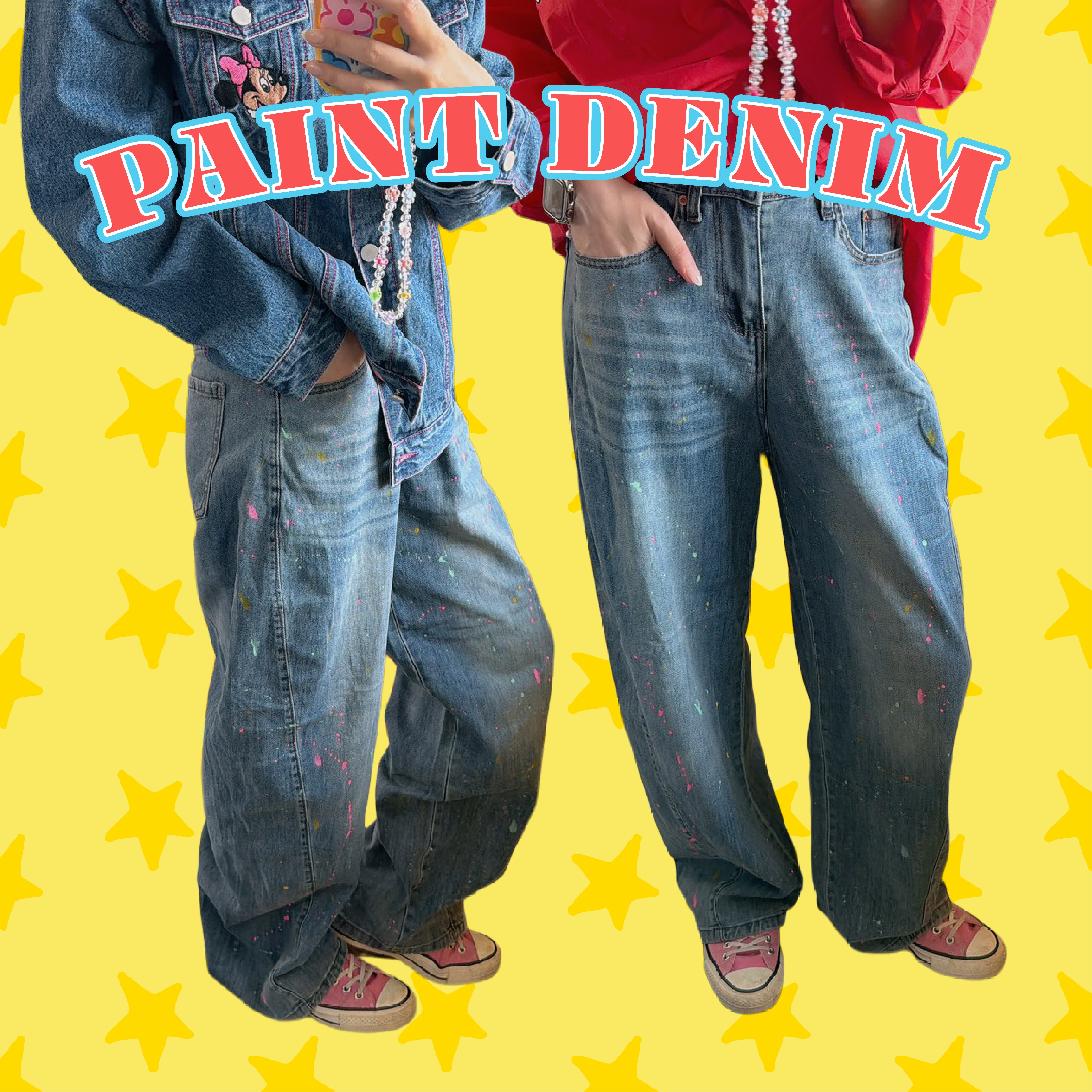 ※予約※ペイントデニムパンツ 5月中の出荷予定