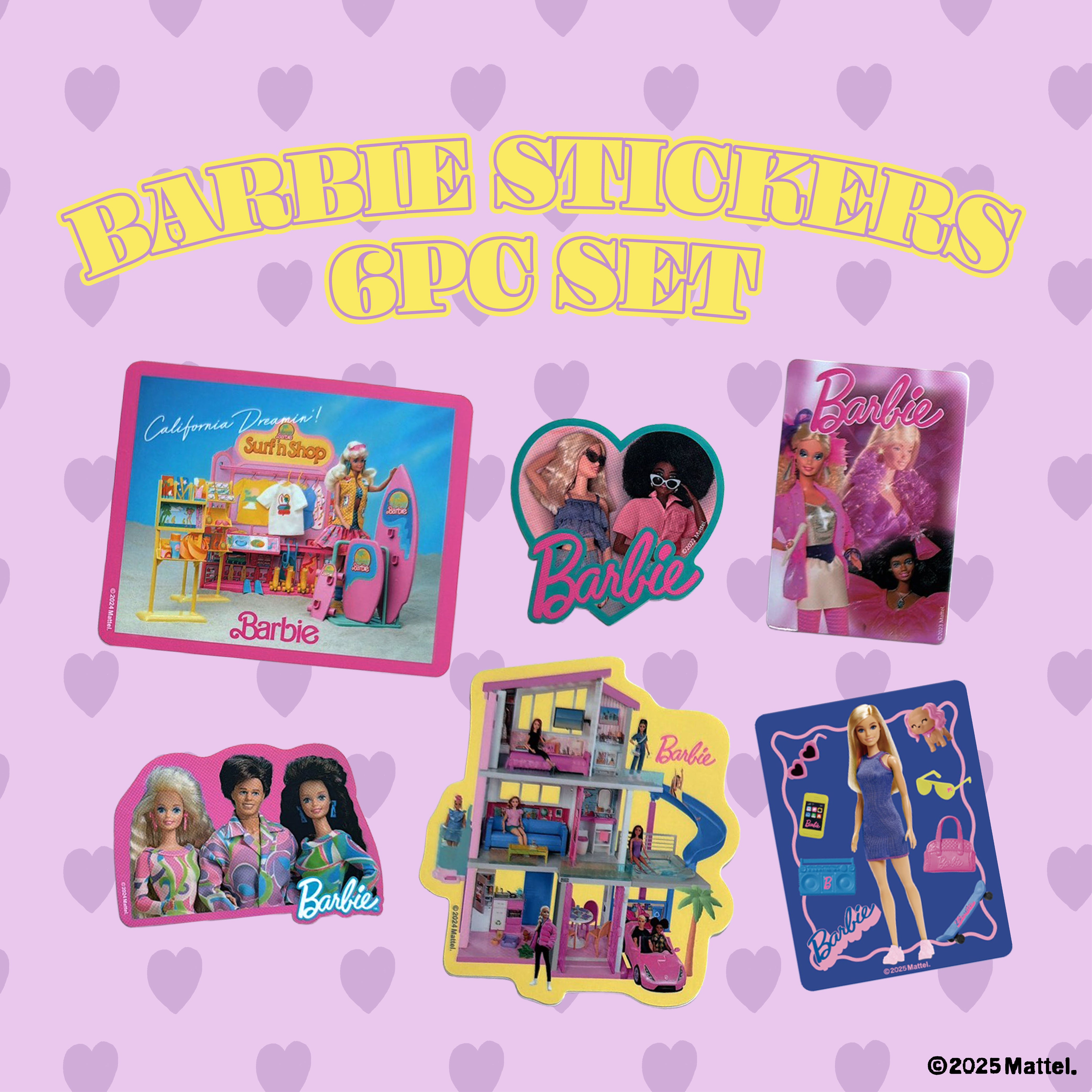 ※数量限定※6枚セット バービーステッカーセット販売 4〜5営業日で出荷予定