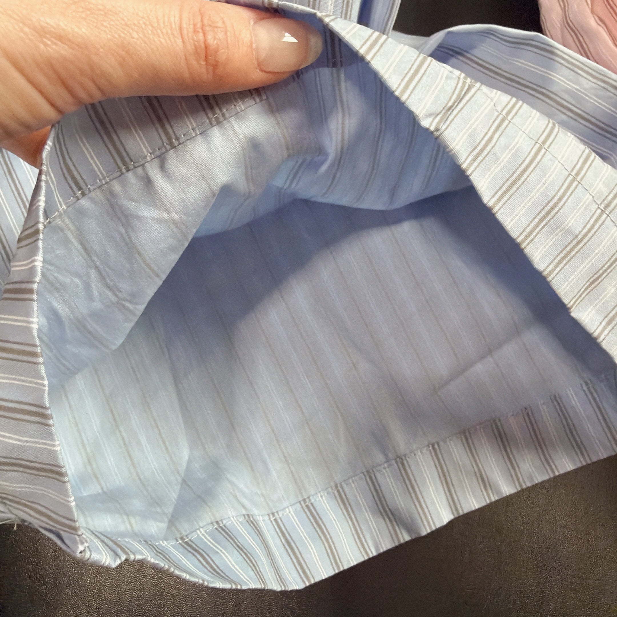 ※予約※2色 ストライプタックギャザーパンツ 4月上旬の出荷予定