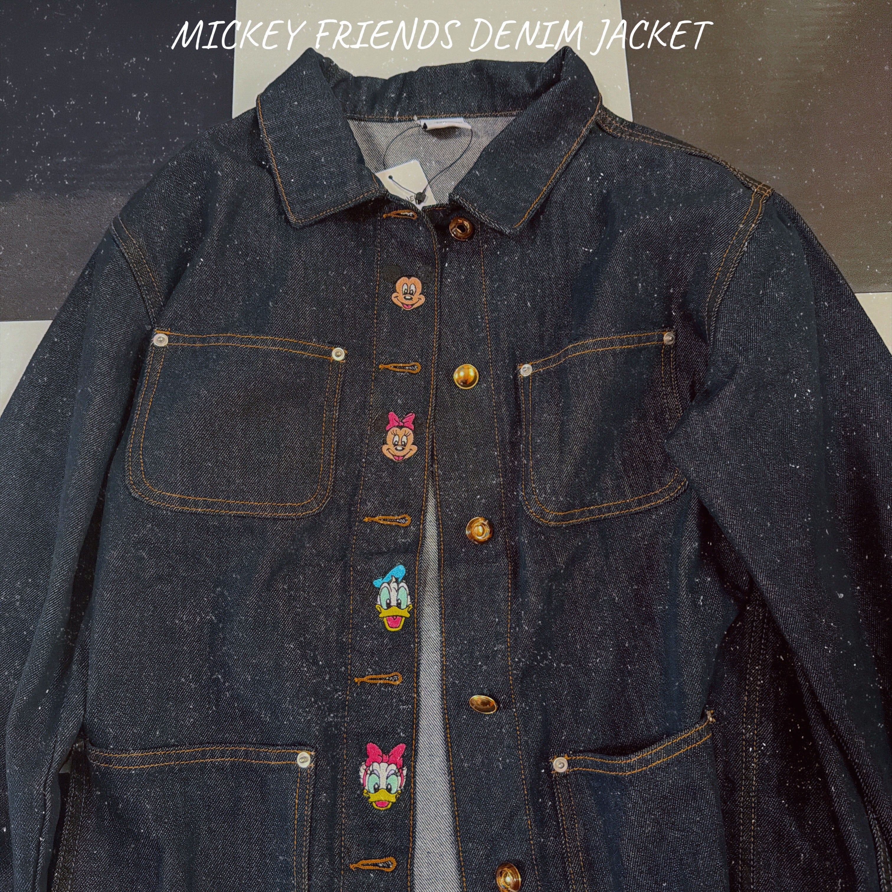 ※予約※ミッキーフレンズ刺繍ゴールドボタンデニムジャケット 12月下旬〜1月上旬の出荷予定