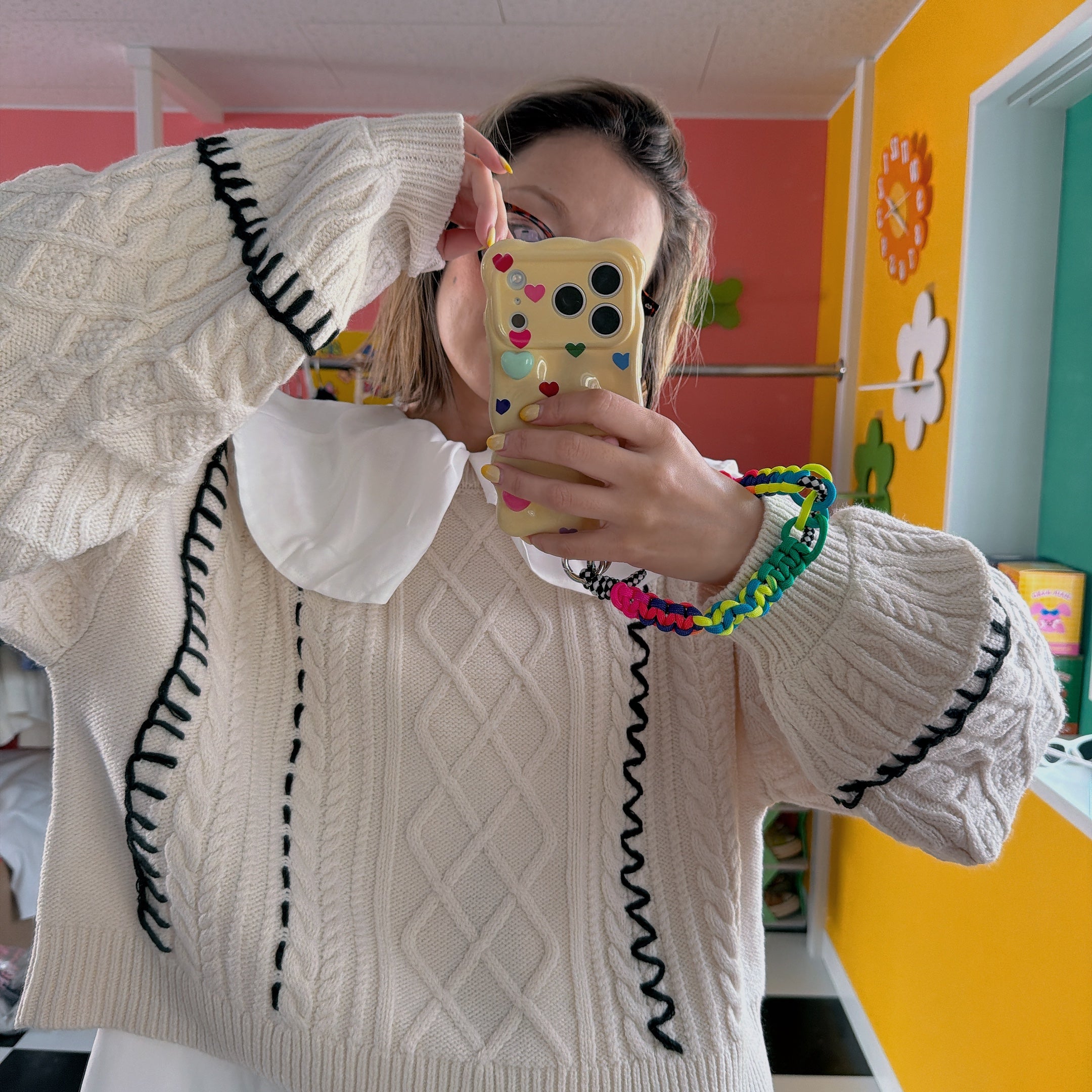 ※予約※うねうねデザイン ケーブルニット 11月下旬ごろ出荷予定