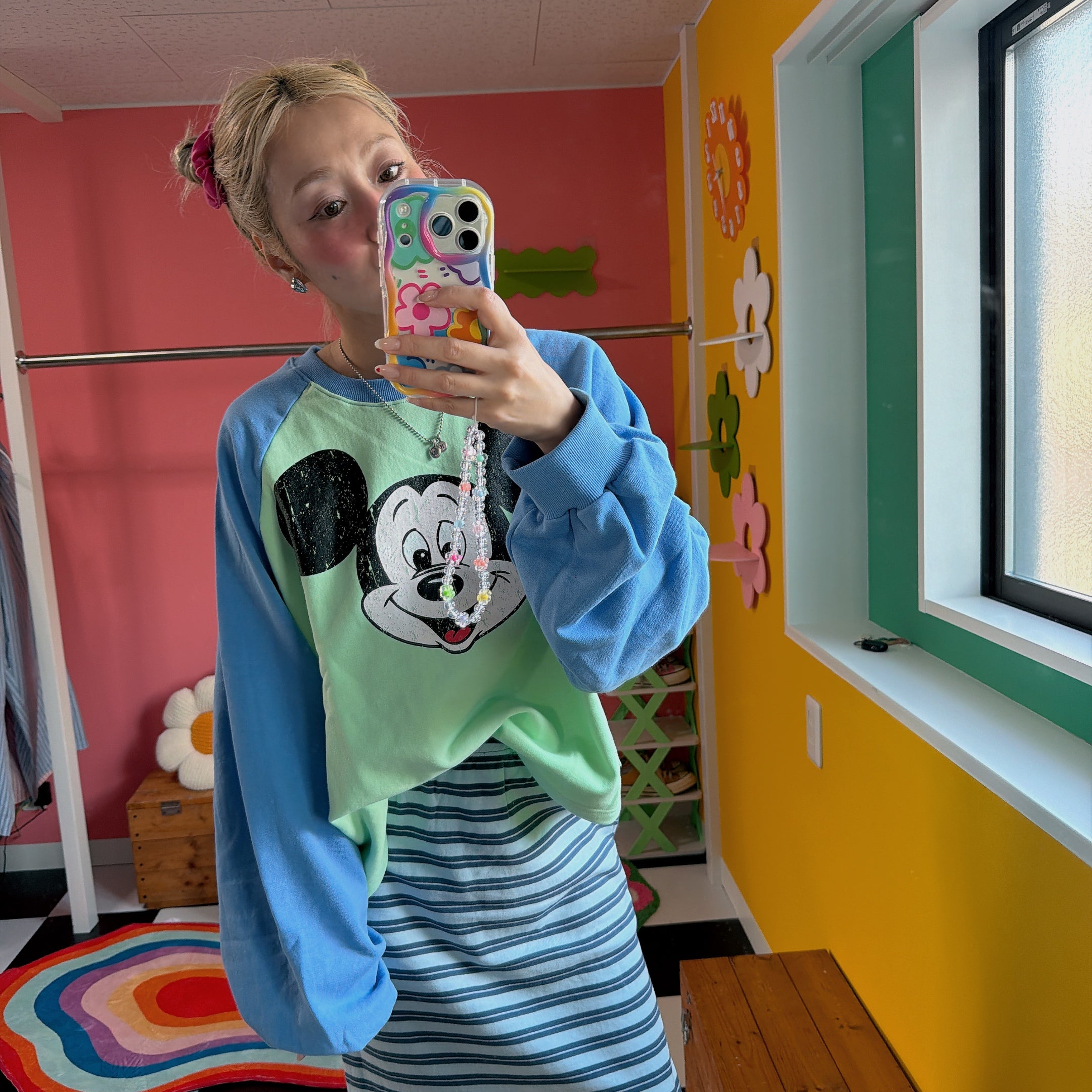 ※予約※2色 MICKEYラグランスウェット 5月中の出荷予定