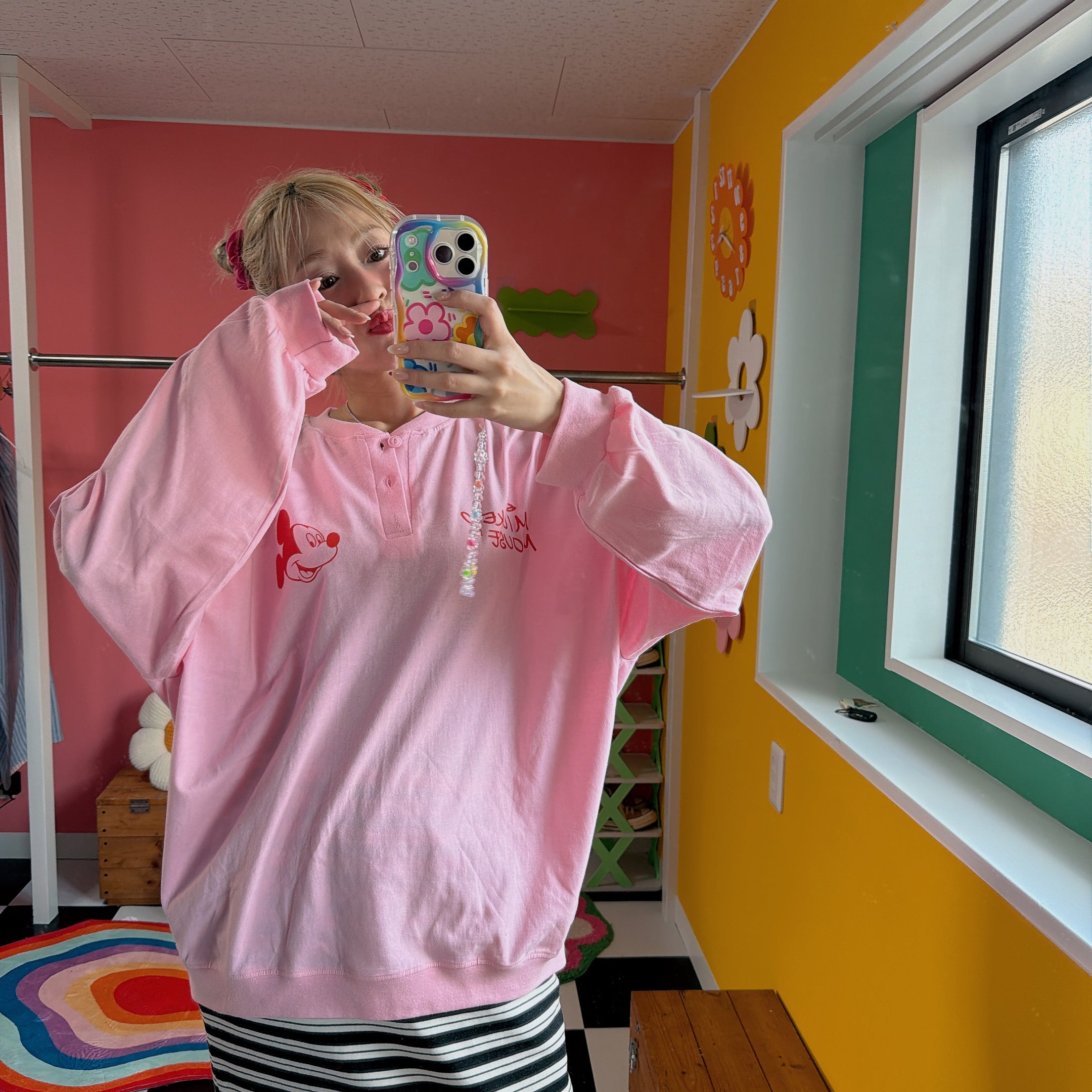 ※予約※3色 MICKEYヘンリーネックプルオーバー 5月中の出荷予定